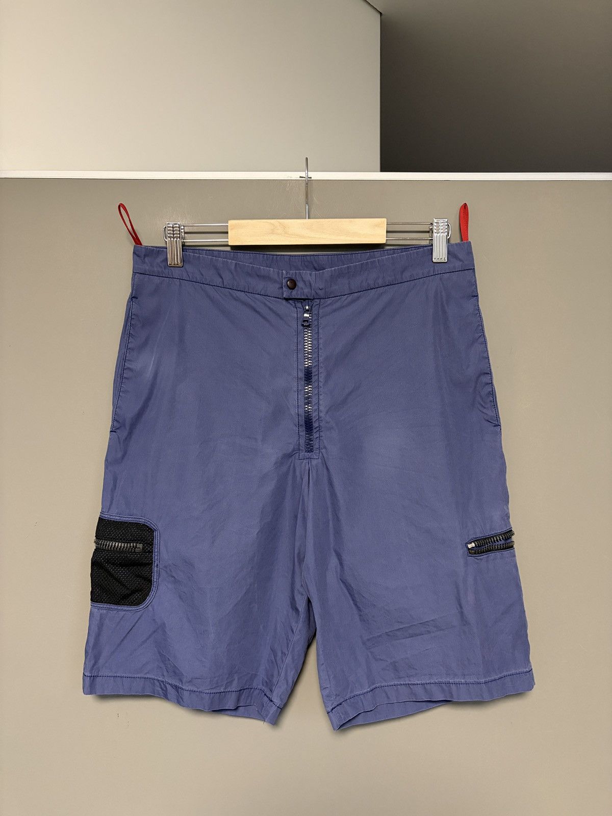 Prada Prada Blue Nylon Light Cargo Shorts Size US 30 / EU 46 - 2 Thumbnail