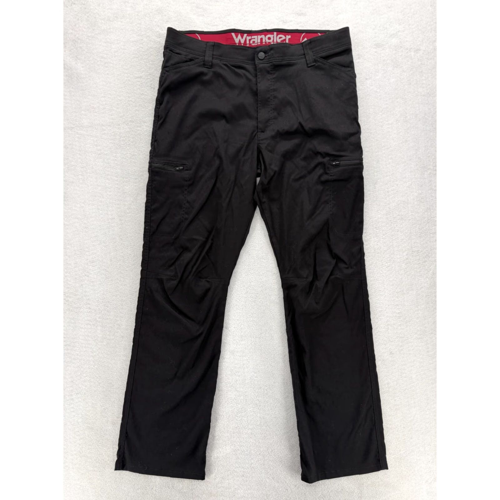 Wrangler Wrangler Cargo Pants Mens 36x32 Black Nylon Spandex Stretch Flat Front Pockets Zip Workwear Casual Straight Vintage No Size US 36 / EU 52 - 2 Thumbnail