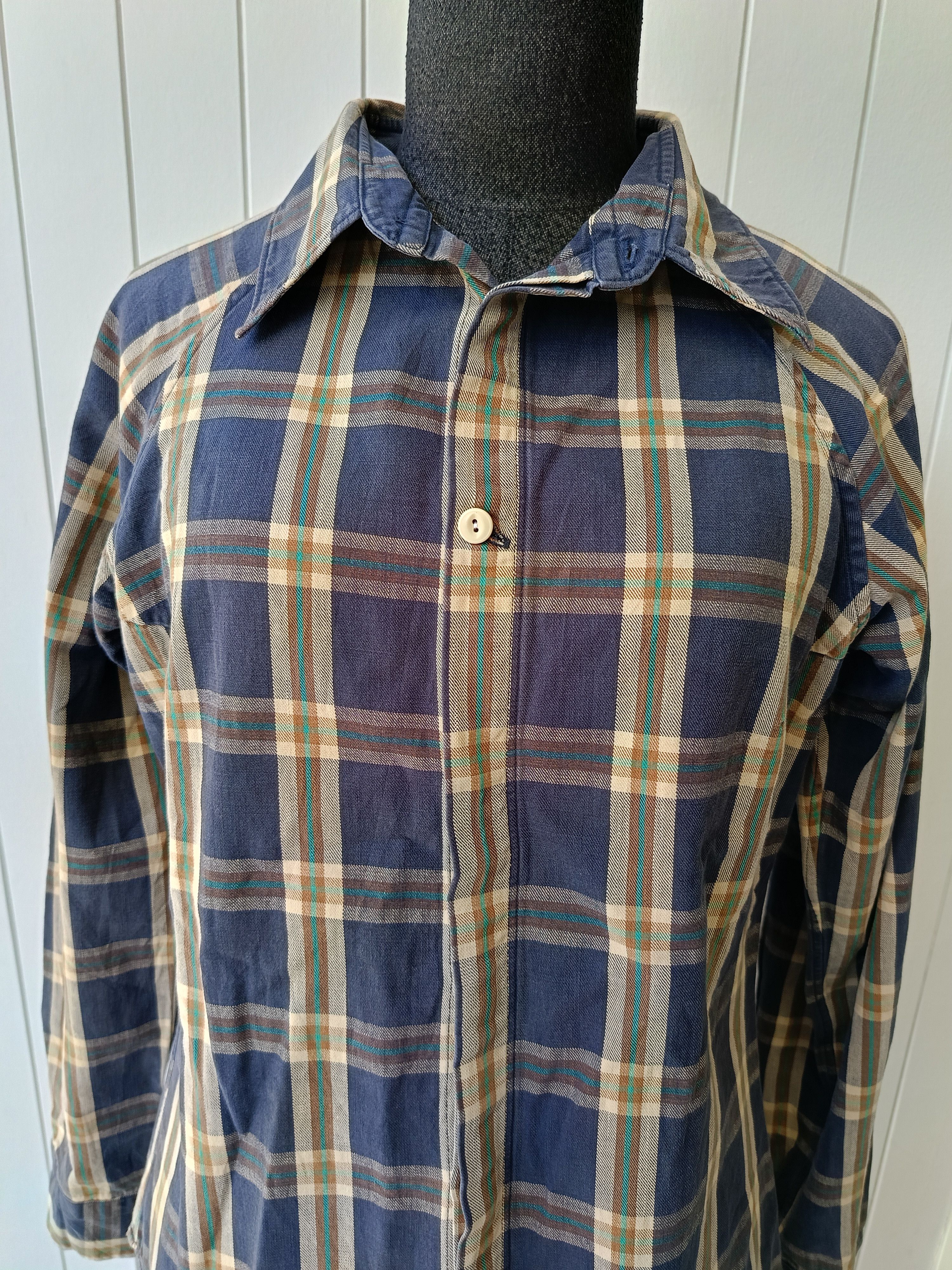 45rpm 45RPM by R Japan plaid ladies indigo navy blue slimfit shirt Size S / US 4 / IT 40 - 7 Thumbnail