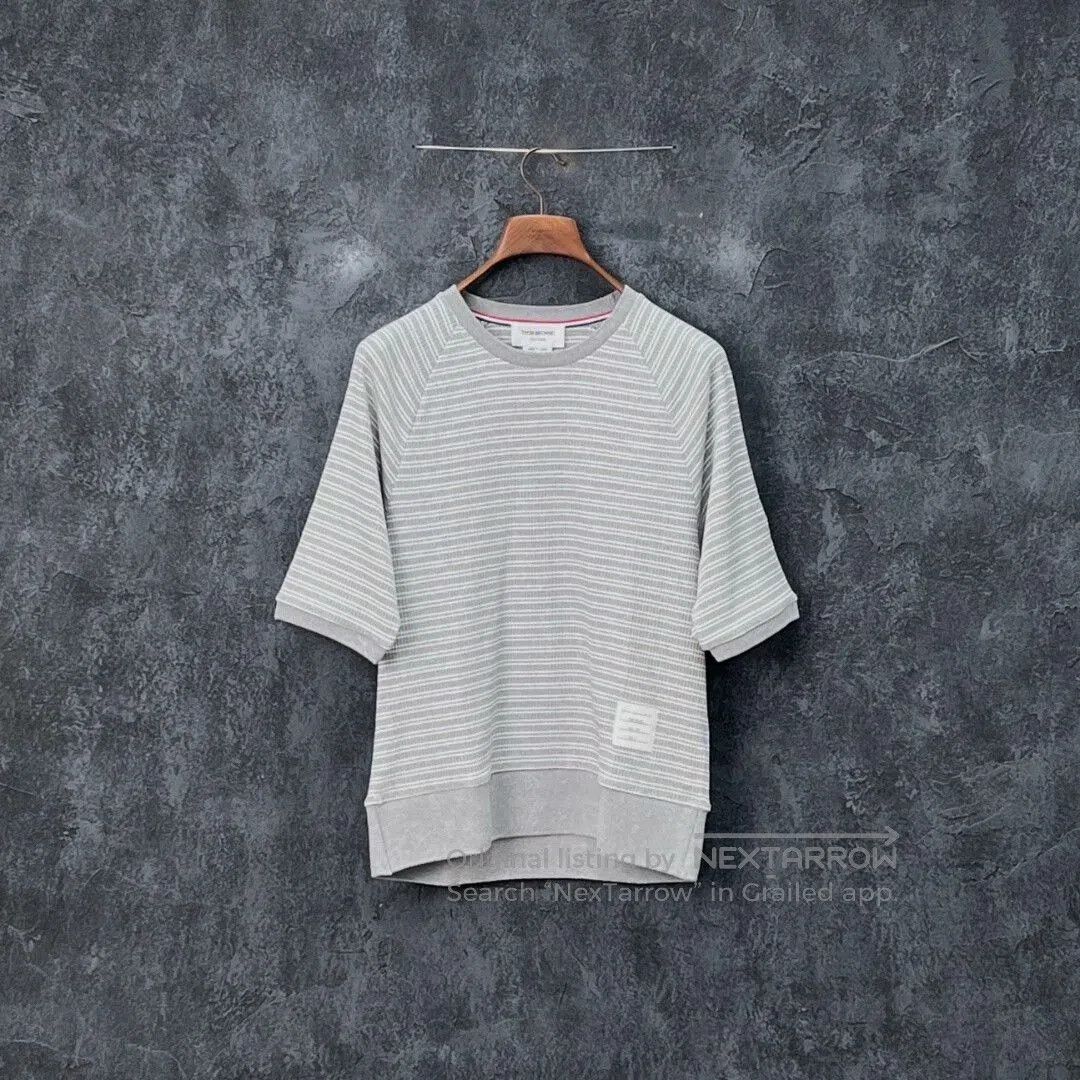 THOM BROWNE Classic Stripe Cotton T-shirt.
