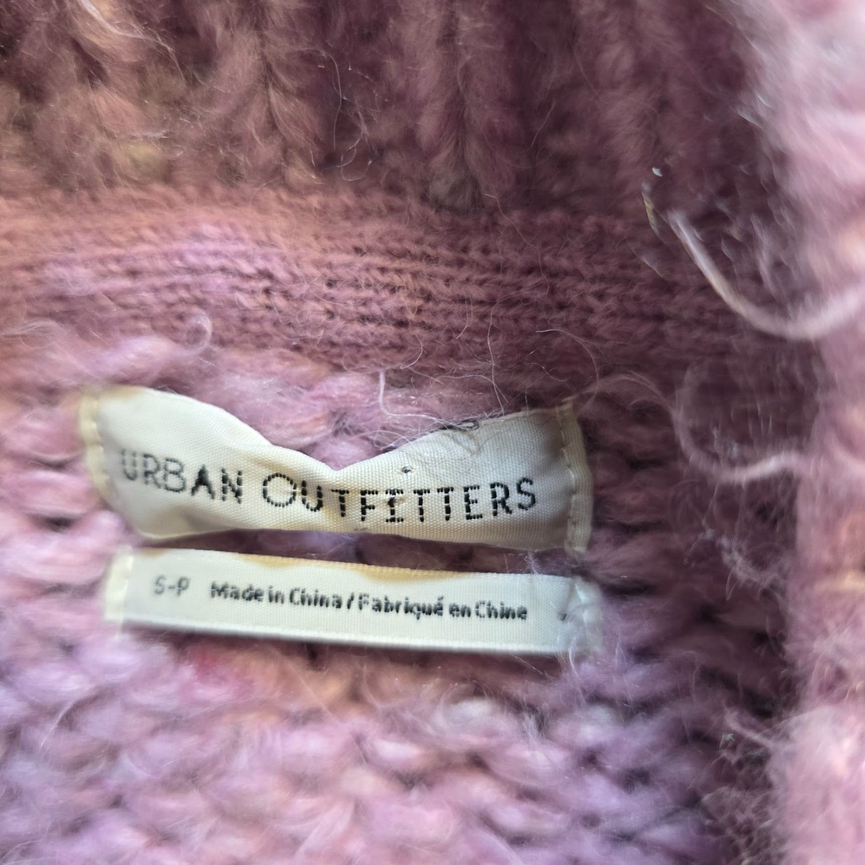 Urban Outfitters Urban Outfitters Sweater Cardigan Womens Size S Pink Purple Chunky Knit Round Neck Long Sleeve Crop Grandma Vintage No Size S / US 4 / IT 40 - 4 Thumbnail