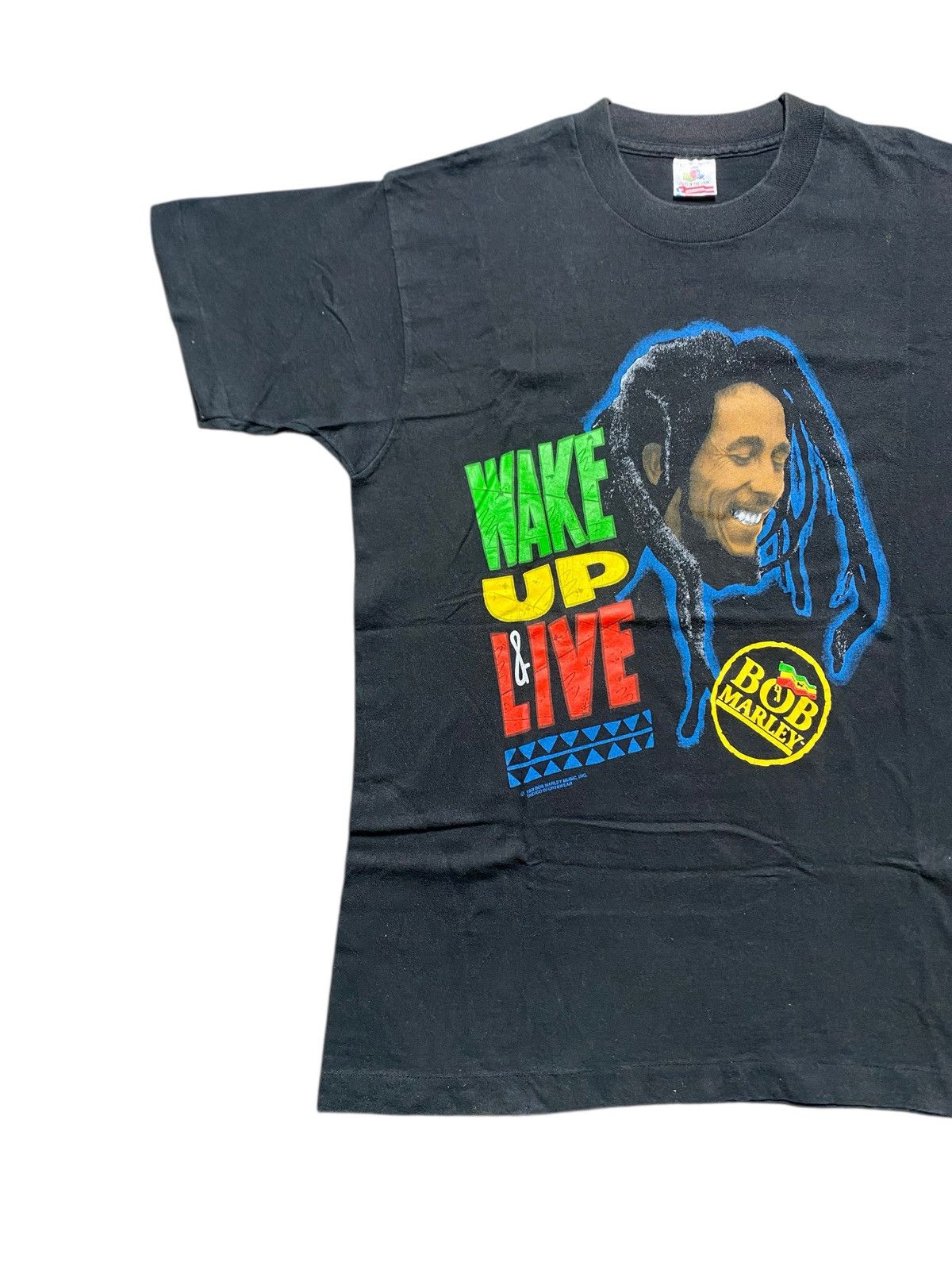 Bob Marley VINTAGE BOB MARLEY WAKE UP LIVE RAGGAE 90s TOUR PROMO TEE Size US M / EU 48-50 / 2 - 5 Thumbnail