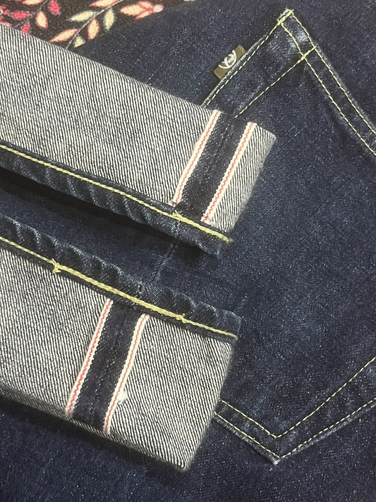 Vintage Vintage Octopus Army Indigo Wash Straight Leg Selvedge Jeans Size US 34 / EU 50 - 13 Thumbnail