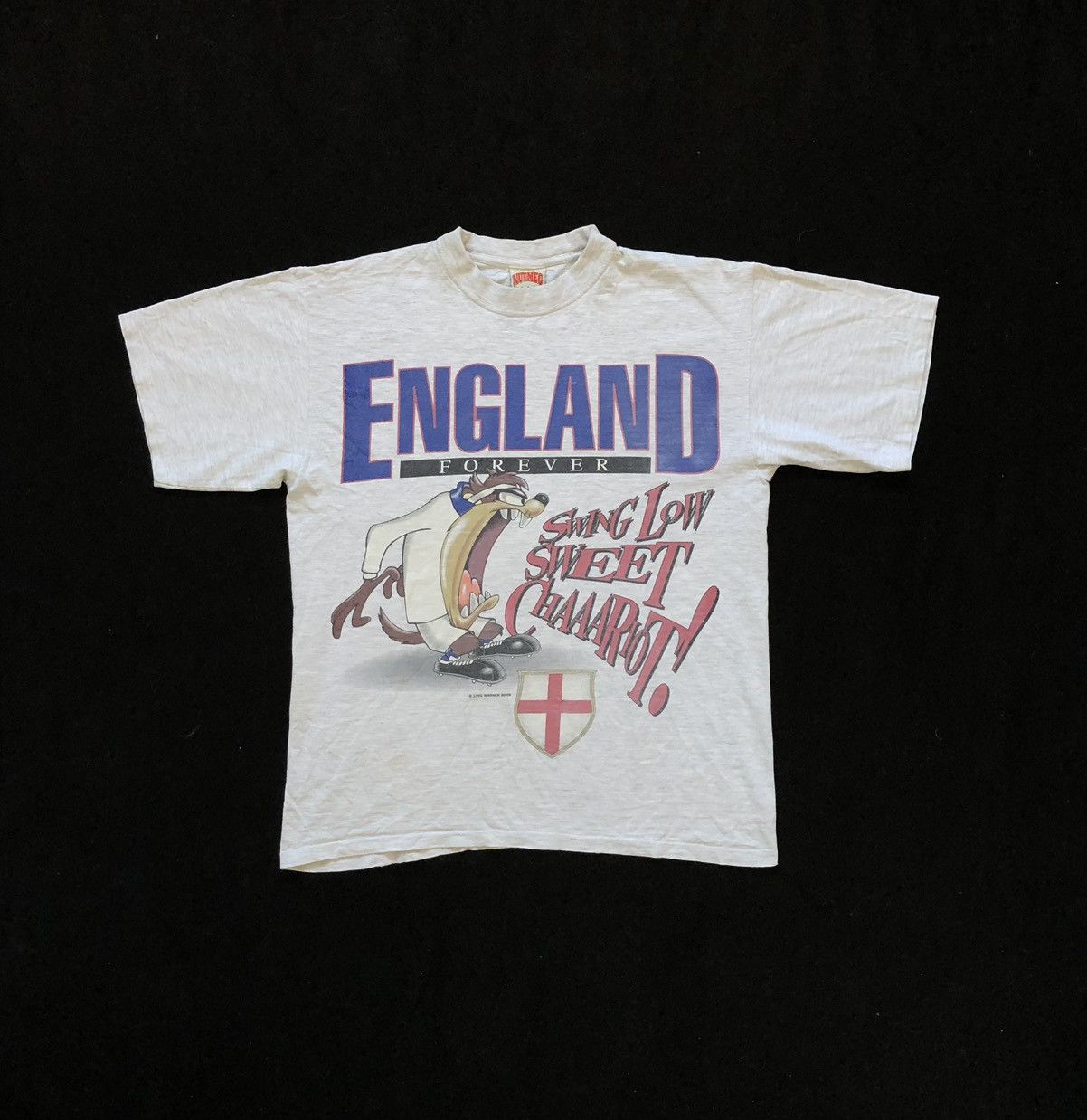 Nutmeg × Vintage Tshirt Nutmeg Warner Bros England Football Vintage 1995 Taz Size US M / EU 48-50 / 2 - 1 Thumbnail