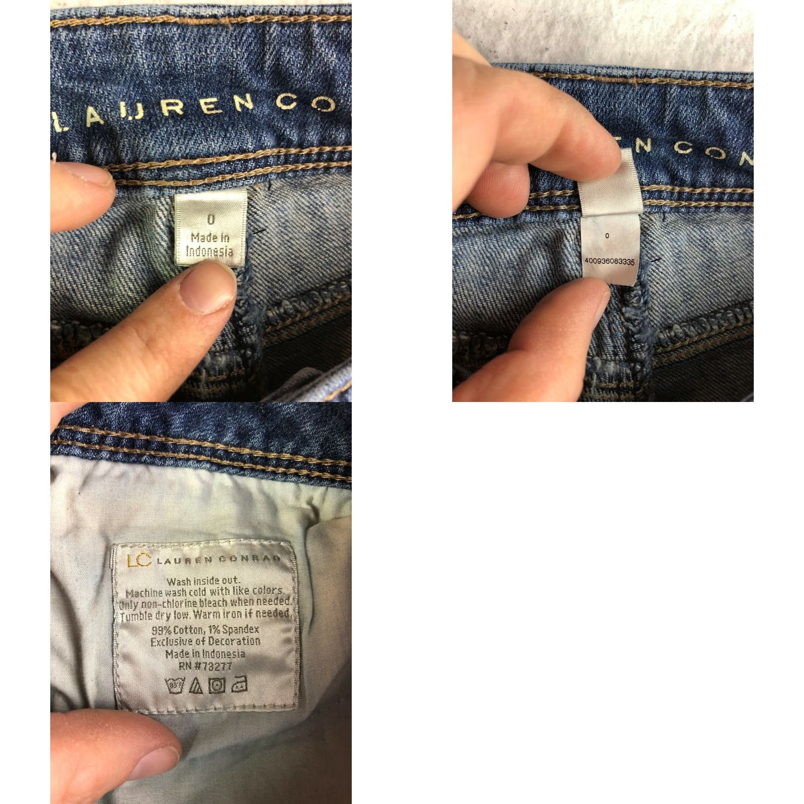 Vintage Lauren Conrad Juniors Size 0 Mid Rise Straight Leg Blue Denim Jeans Size 25" / US 0 / IT 36 - 8 Thumbnail