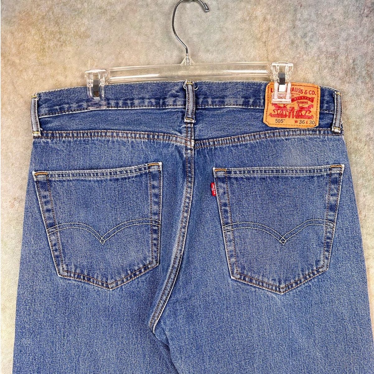 Levi's × Vintage Vintage Levis 505 Denim Jeans 36x30 Dark Wash Straight Leg Size US 36 / EU 52 - 5 Thumbnail