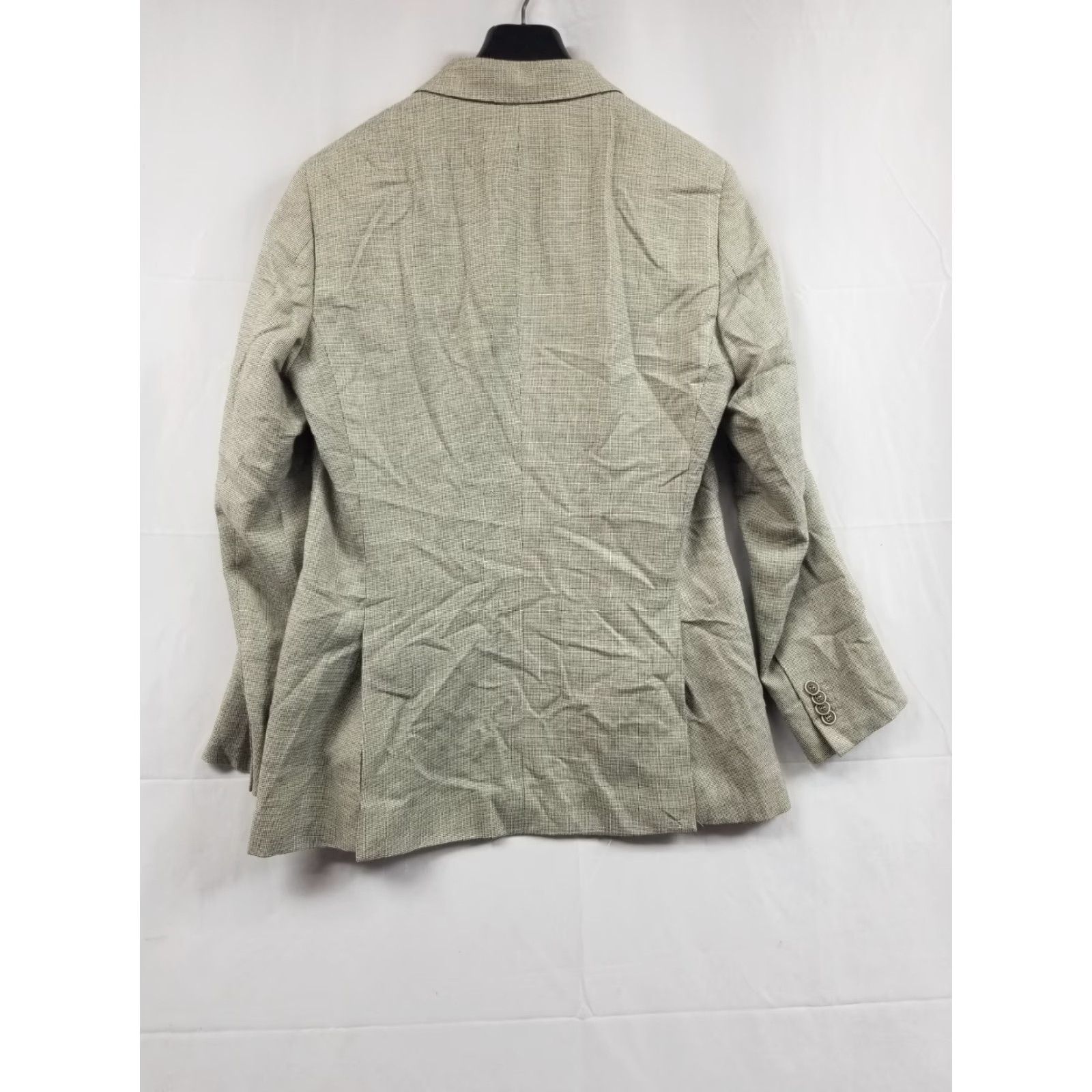 Tailorbyrd Tailorbyrd Blazer Mens Beige Silk Wool Two-Button Size 36R Regular Notch Lapel Size 36R - 2 Thumbnail