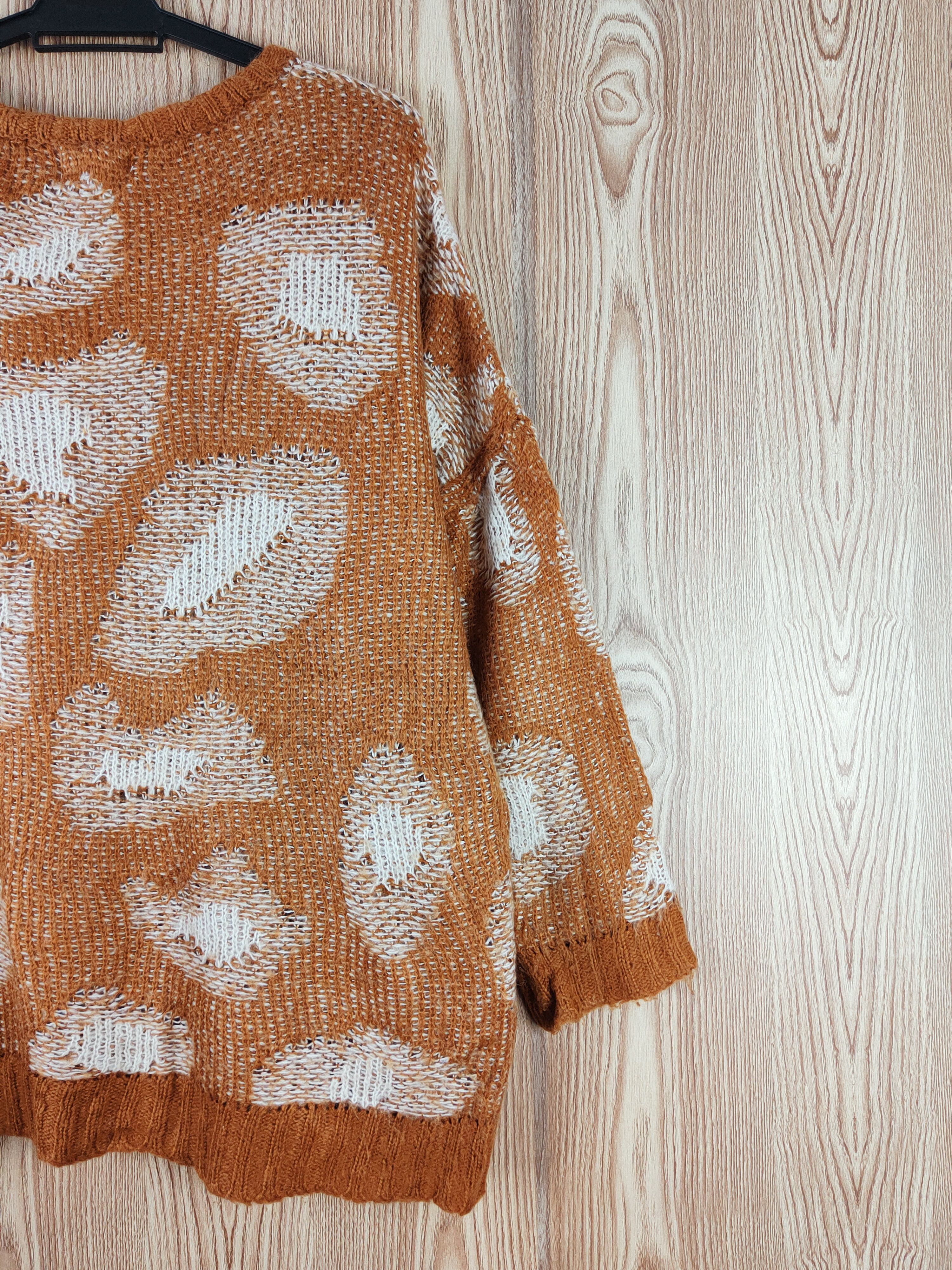 Japanese Brand × Vintage Edition Brown art Knitwear Sweatshirts #W129 Size US XL / EU 56 / 4 - 9 Thumbnail