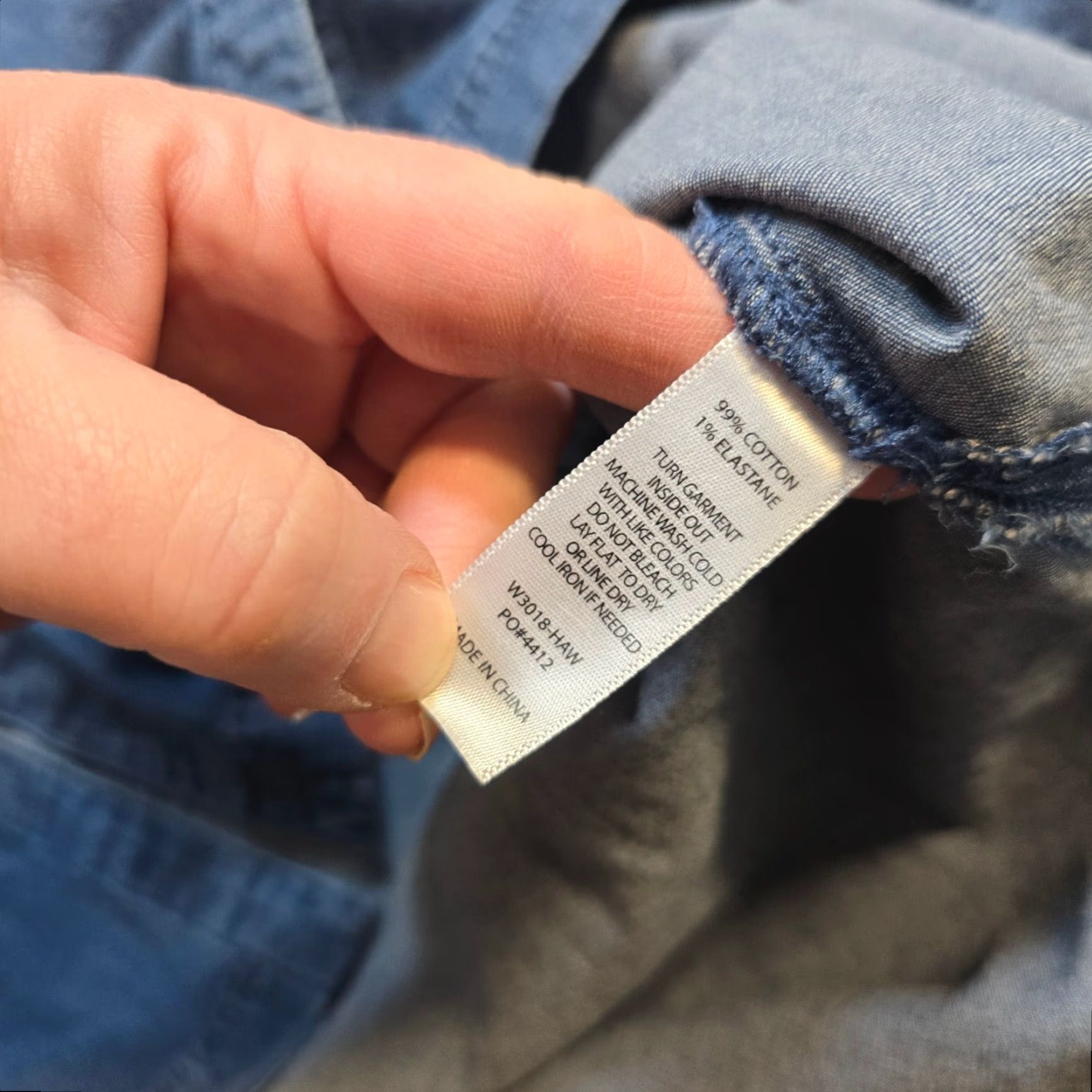 Denime Betabrand Shirt Womens Medium Blue Denim Chambray Button Long Sleeve Casual Size M / US 6-8 / IT 42-44 - 7 Thumbnail