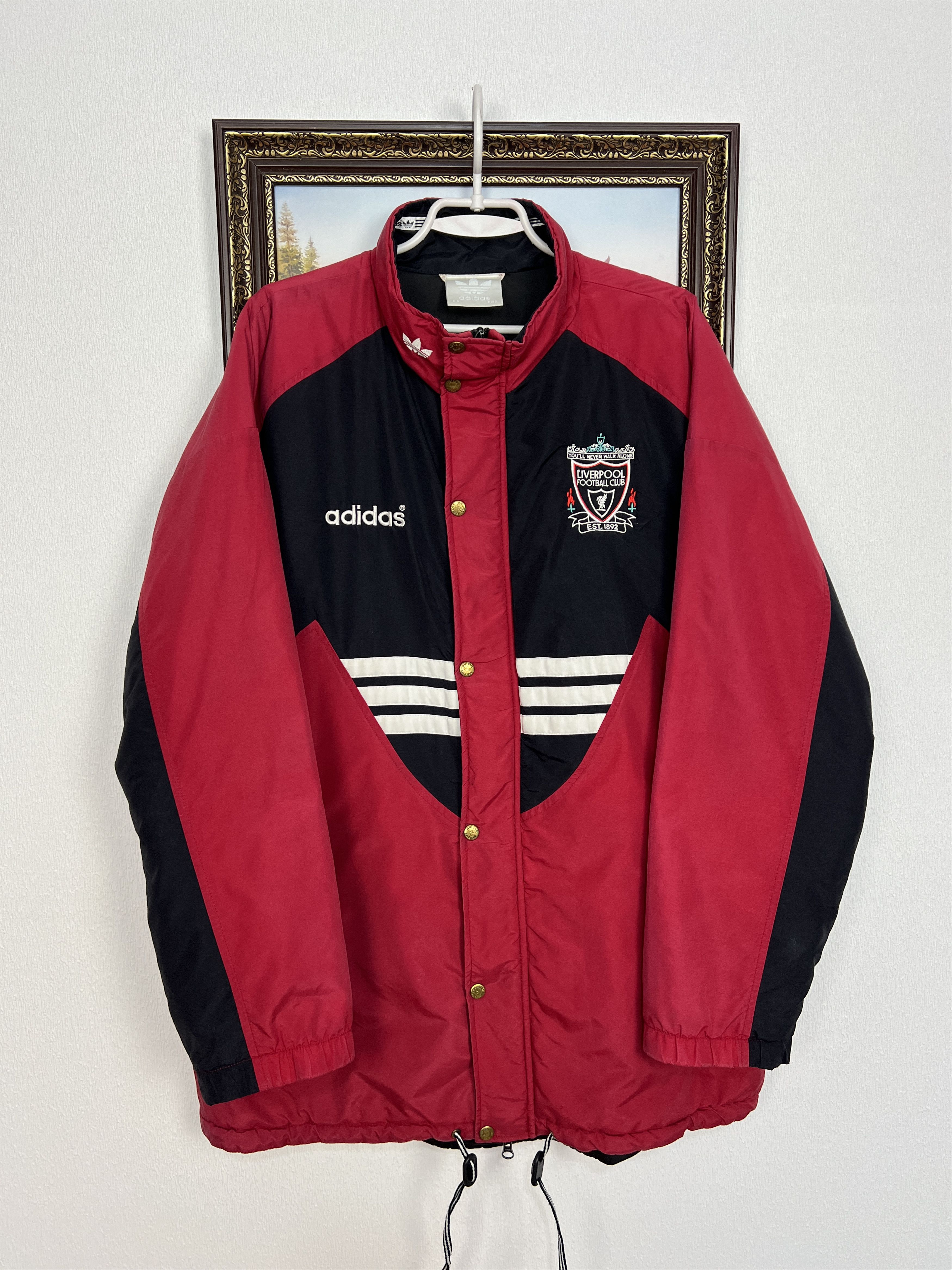 Adidas Vintage 90's Liverpool Padded Jacket Soccer Bomber Track Top Size US L / EU 52-54 / 3 - 1 Thumbnail