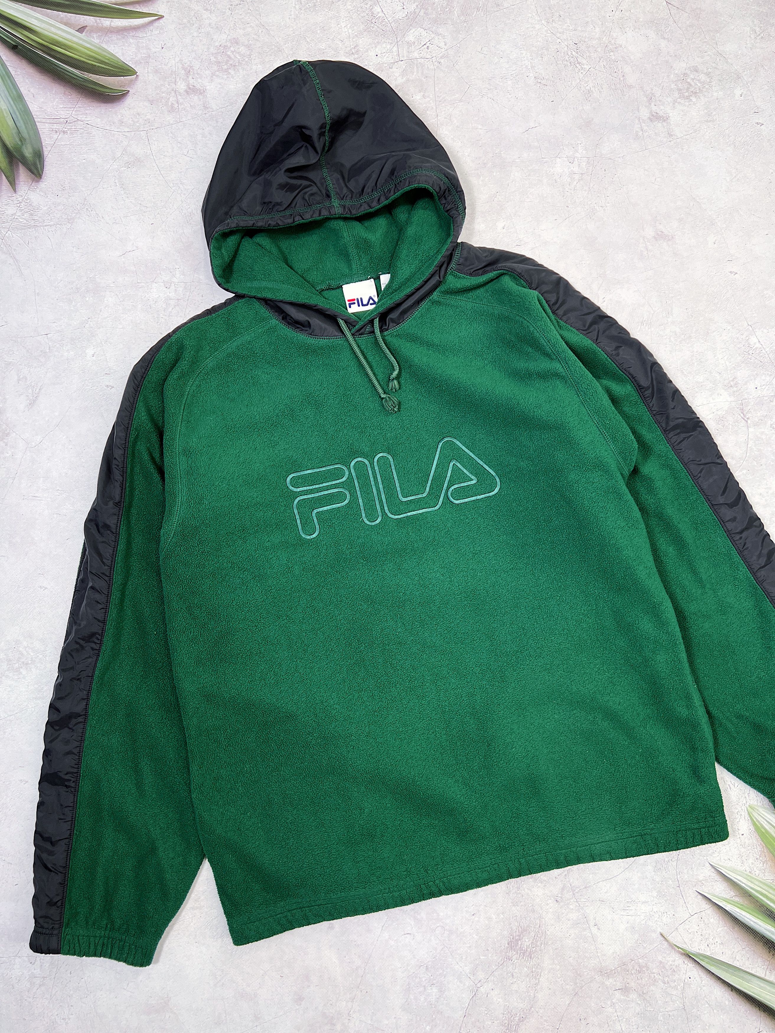 Fila × Vintage Vintage Fila Fleece Hoodie & Nylon Trims Size US L / EU 52-54 / 3 - 2 Thumbnail