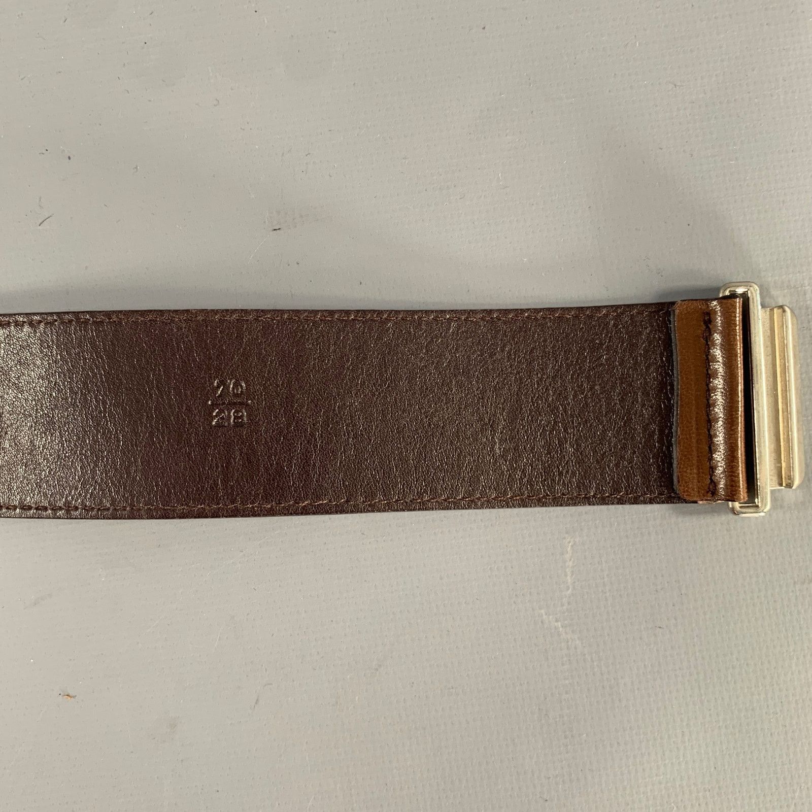 Prada PRADA Brown Leather Belt Size 28 - 7 Thumbnail