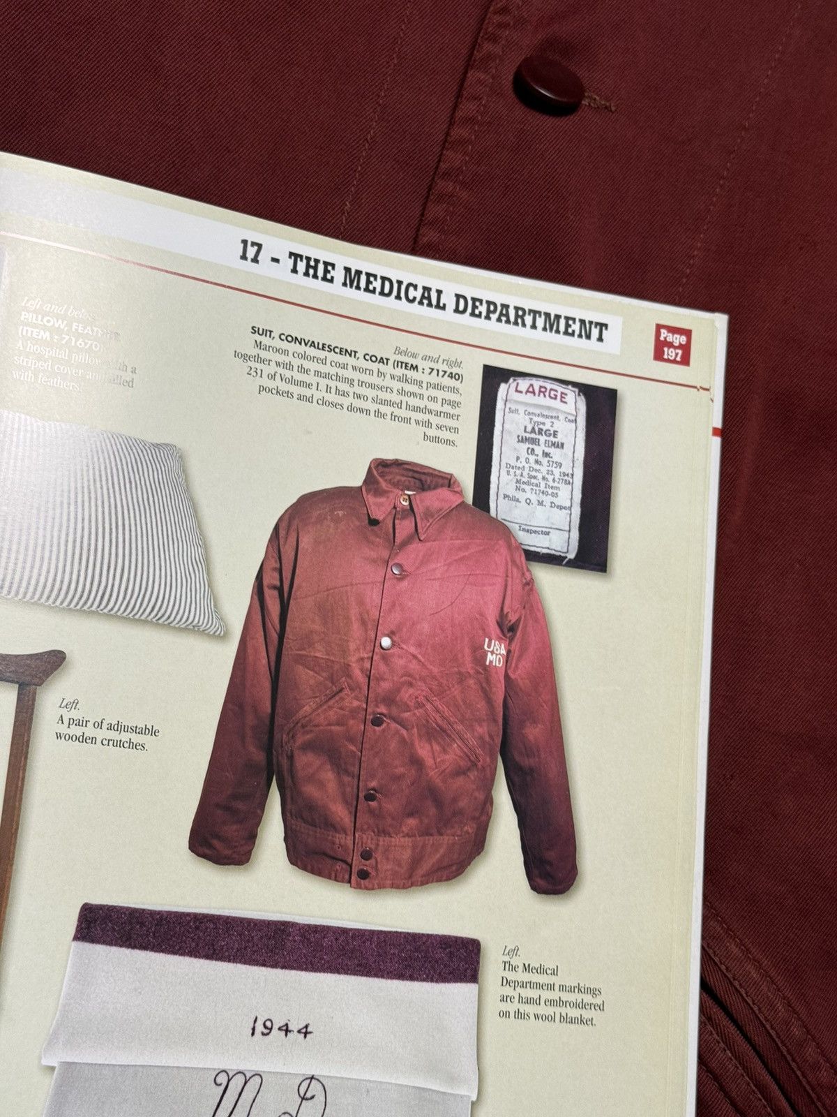 Vintage 40s US Army Medical Jacket Convalescent M Red Rare Military Size US M / EU 48-50 / 2 - 13 Thumbnail