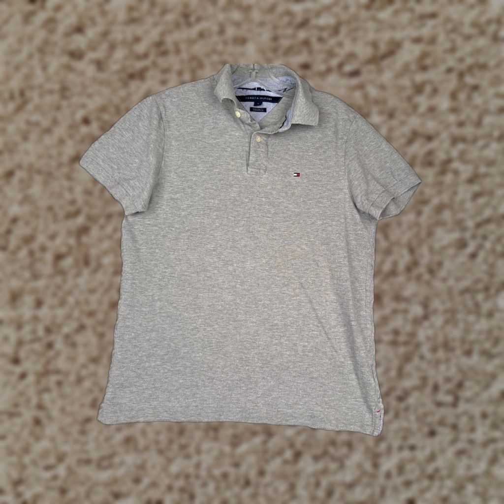 Tommy Hilfiger Tommy Hilfiger Polo Shirt Men M Gray Cotton Slim Short Sleeve Modern Sports Shirt Size US M / EU 48-50 / 2 - 1 Thumbnail