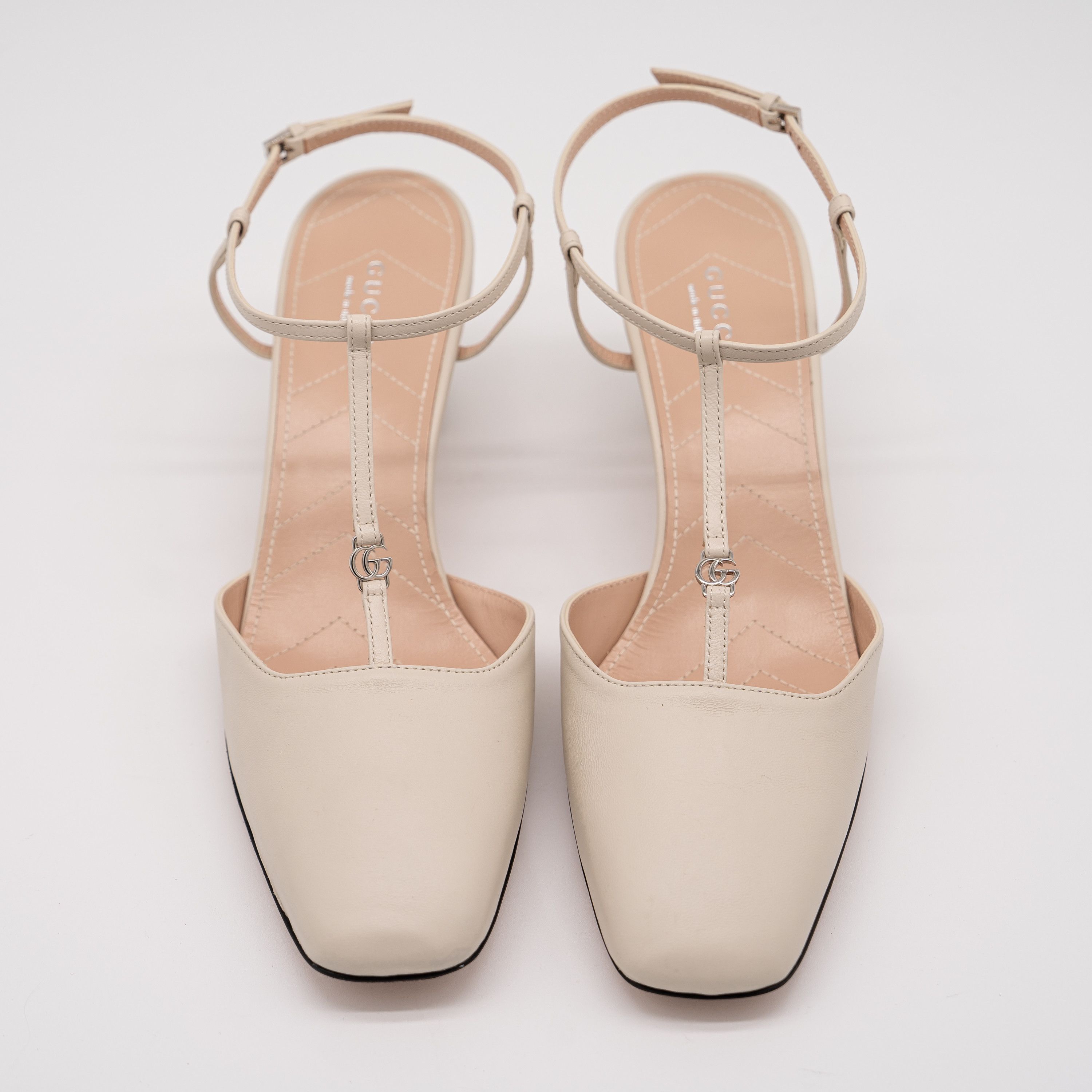 Gucci 40.5G 10.5 US Gucci GG Slingback Pump T-Strap White Size US 10.5 / IT 40.5 - 3 Thumbnail