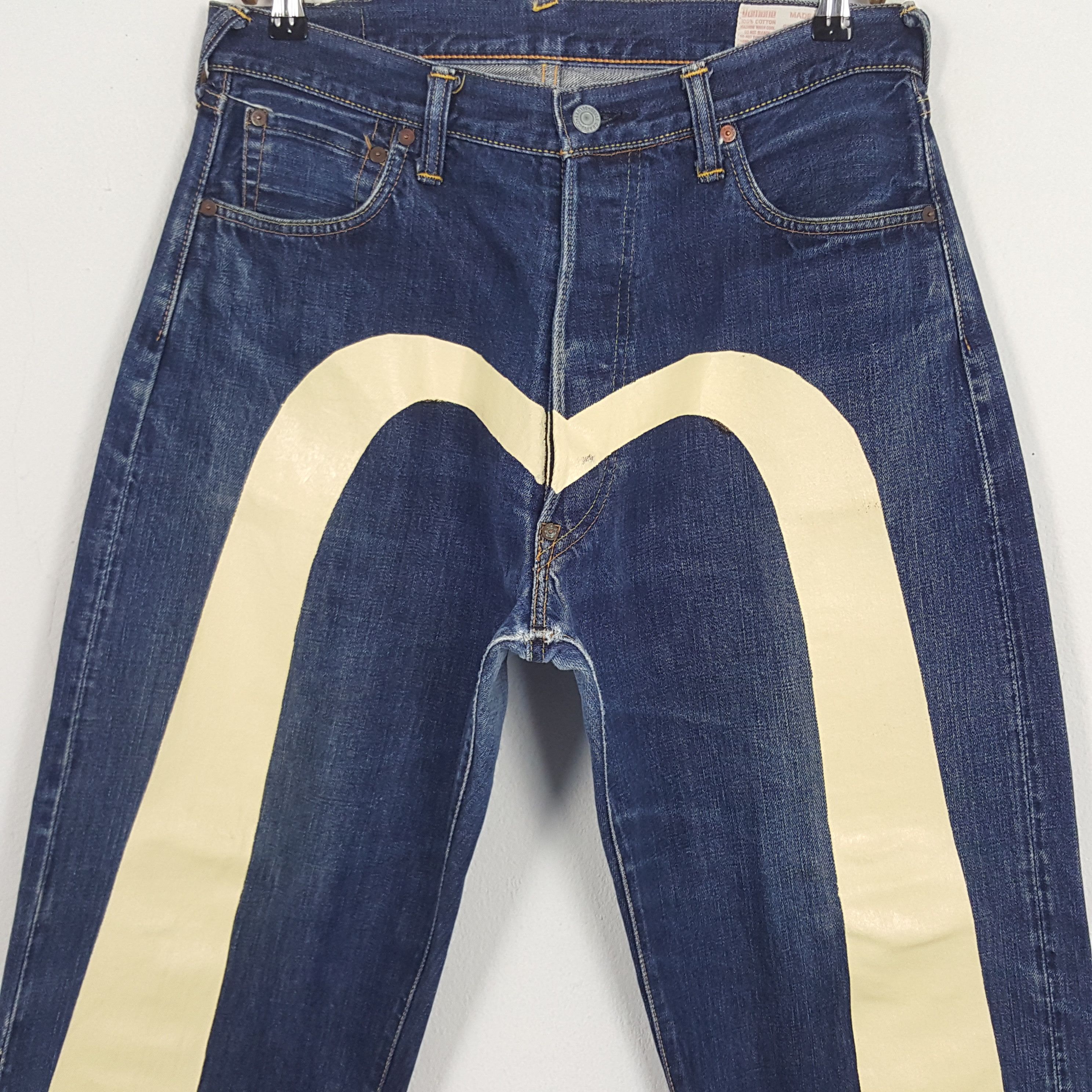 Japanese Brand × Vintage Vintage Evisu Yamane Selvedge Custom Art Logo Denim Jeans Size US 32 / EU 48 - 2 Thumbnail