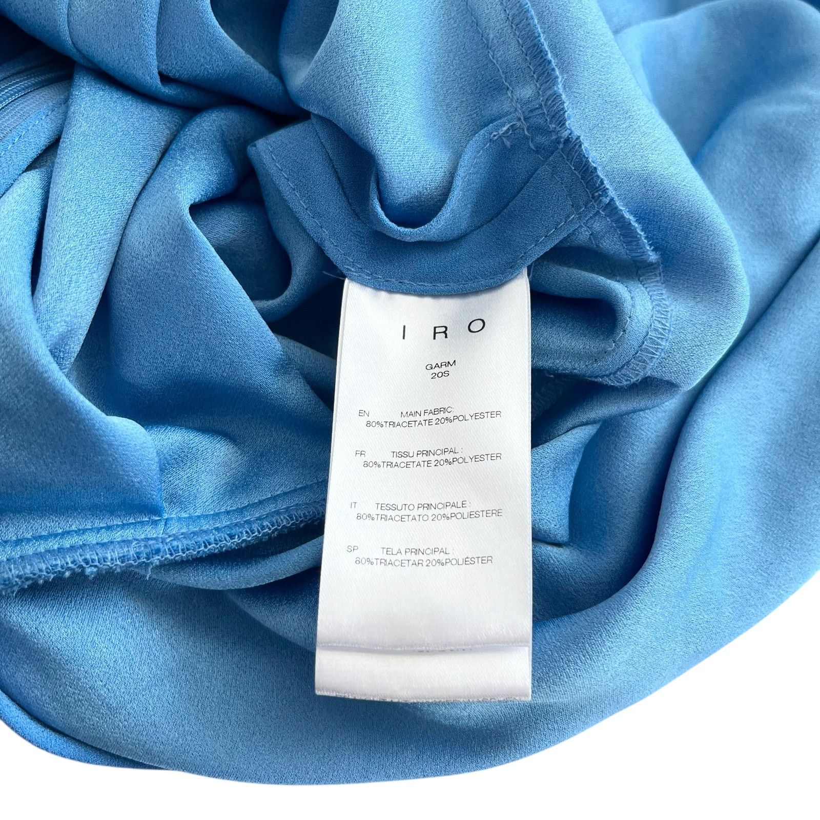 Iro IRO Garm Blue Faux Wrap Draped V-Neck Crepe Mini Dress Size M / US 6-8 / IT 42-44 - 8 Thumbnail