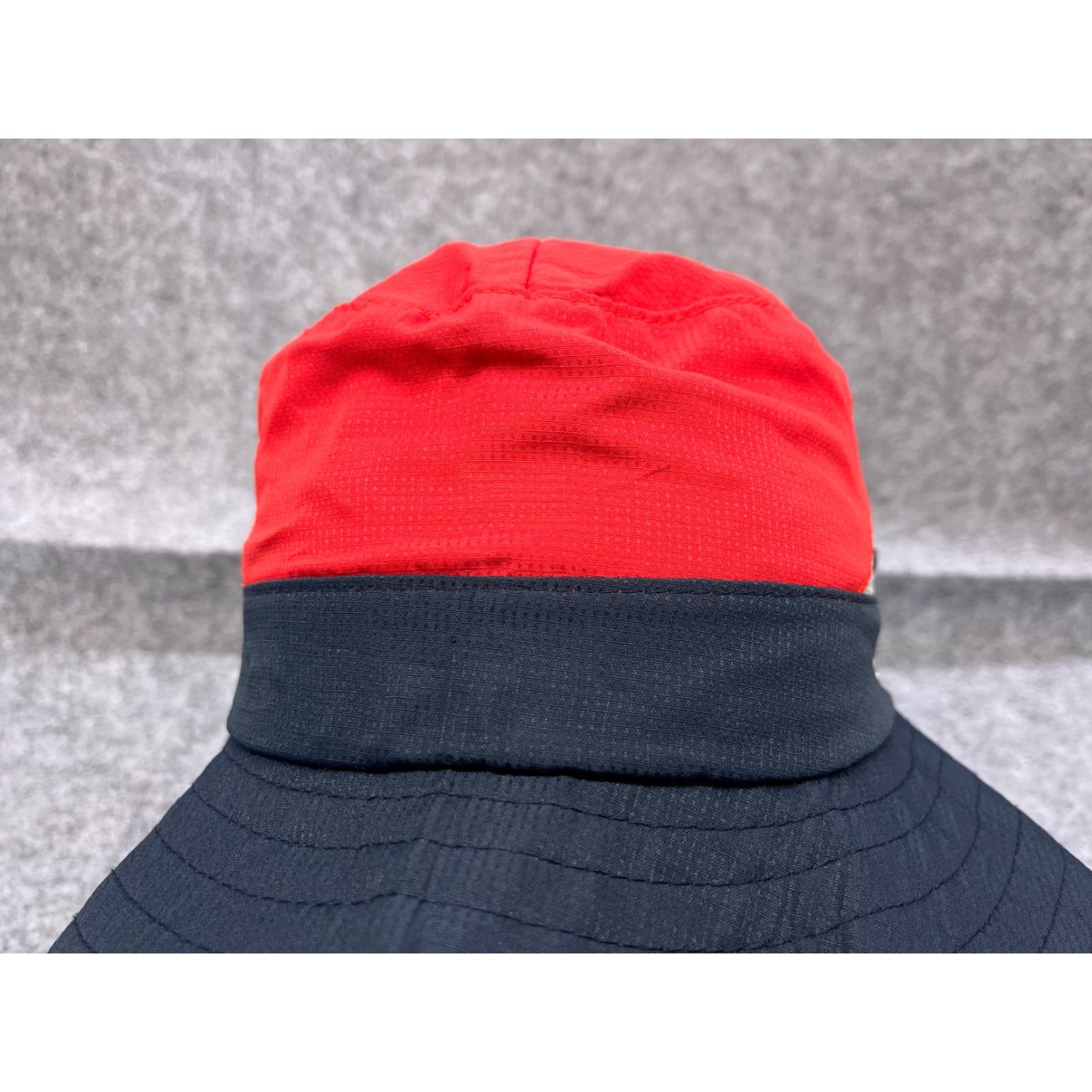Vintage SunShade Sun Hat Womens One Size Blue Red Knit Polyester Ponytail Hole Camp Hat Shade Sun Hat Camp Beach Outdoor Womens One Size Blue SunShade Size ONE SIZE - 2 Thumbnail