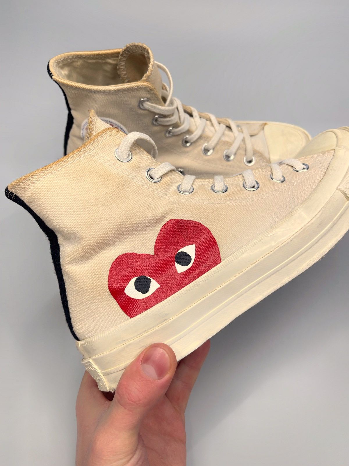 Comme des Garcons × Comme des Garcons PLAY × Converse Comme Des Garcons Play x Converse Hi-Top Sneakers Size US 7.5 / IT 37.5 - 8 Thumbnail