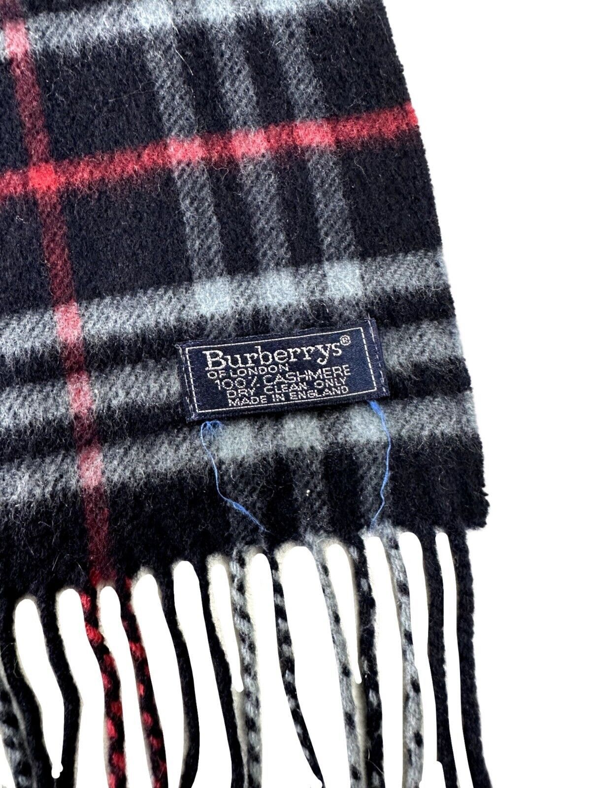 Burberry Burberrys Classic Check Unisex Scarf Blue 100% Cashmere Size ONE SIZE - 2 Thumbnail