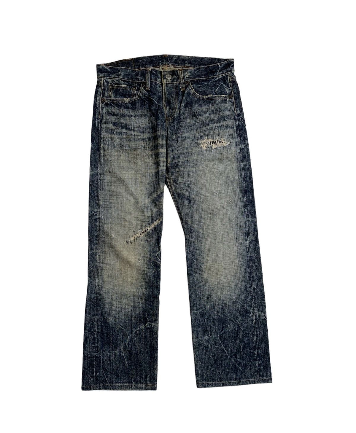 image of 14Th Addiction x If Six Was Nine Mud Wash Distressed Denim Eternal Jeans, Men's (Size 30)