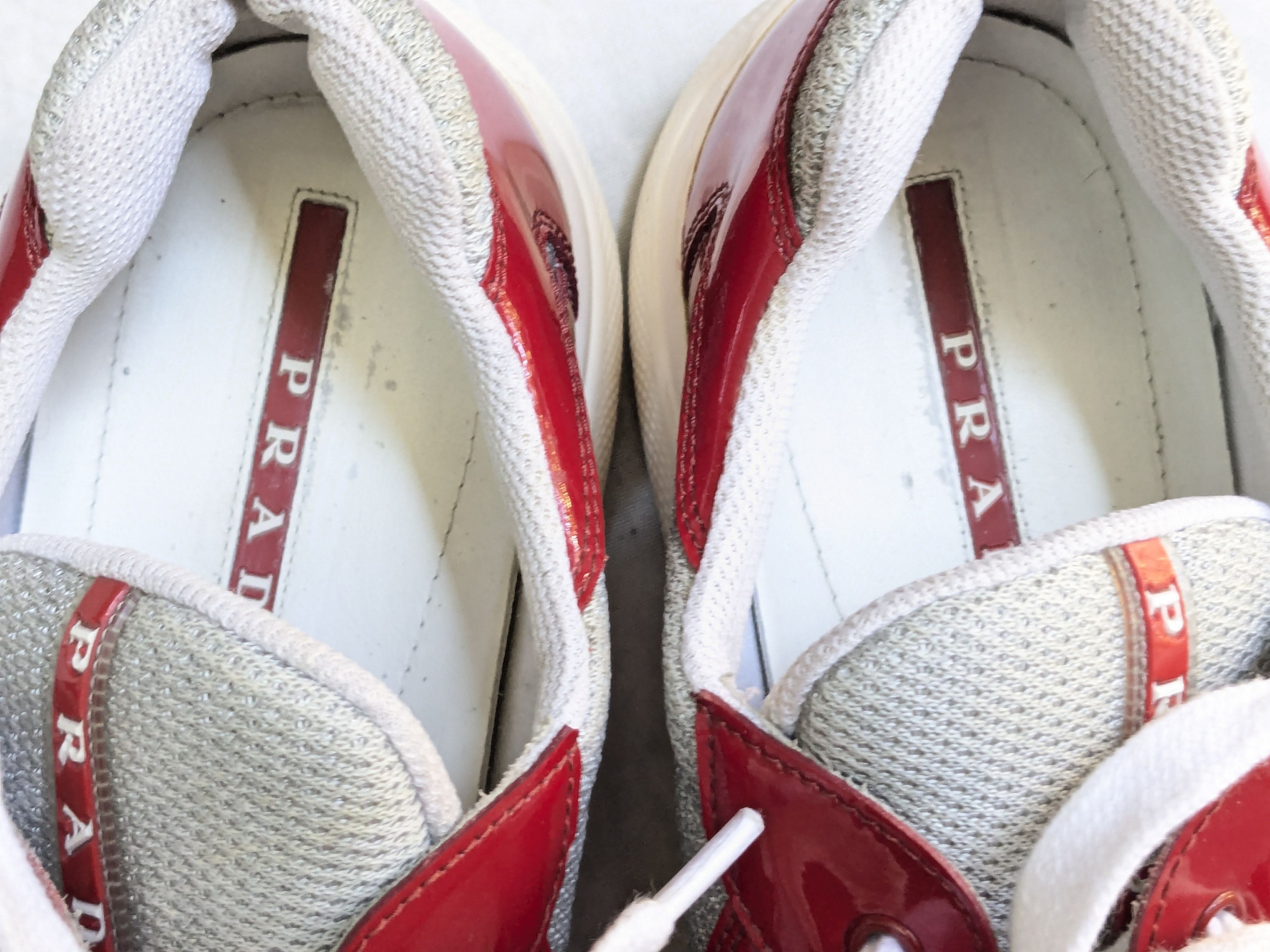 Prada Prada America's Cup Sneakers Red Patent Leather 11.5 White Size US 11.5 / EU 44-45 - 6 Thumbnail