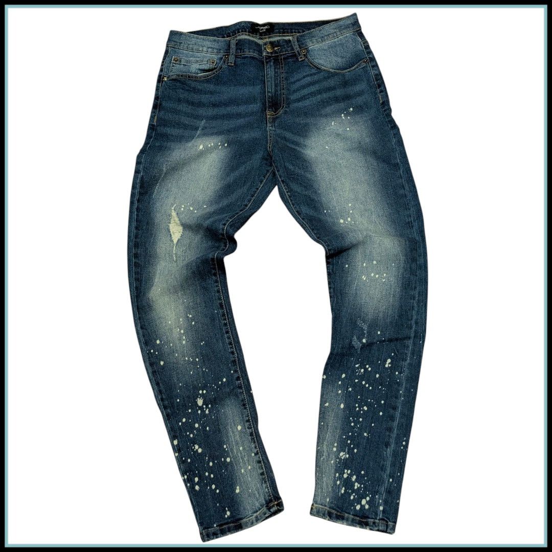 Ed Hardy ED HARDY "Roaring Tiger" Splatter Jeans Slim Taper Men's 32 Size US 32 / EU 48 - 2 Thumbnail