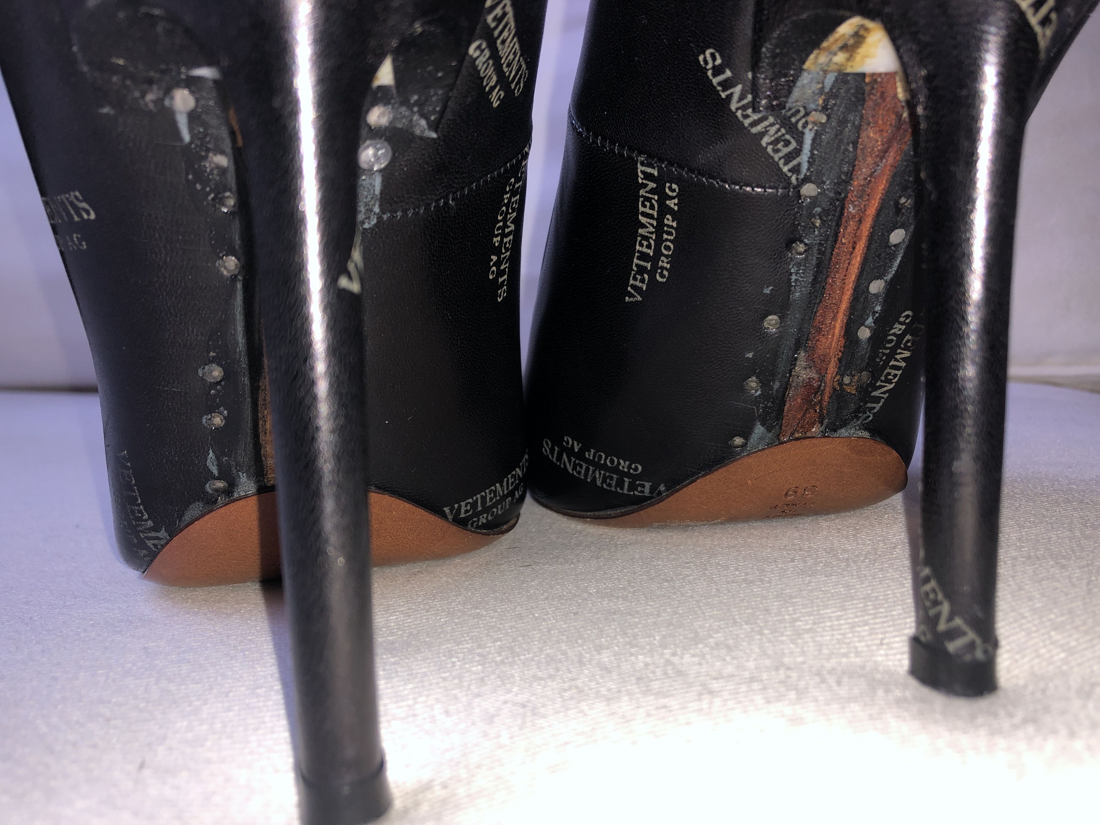 Vetements Black Leather Pumps with "Snatched" Shoe Sole Size US 9 / IT 39 - 15 Thumbnail
