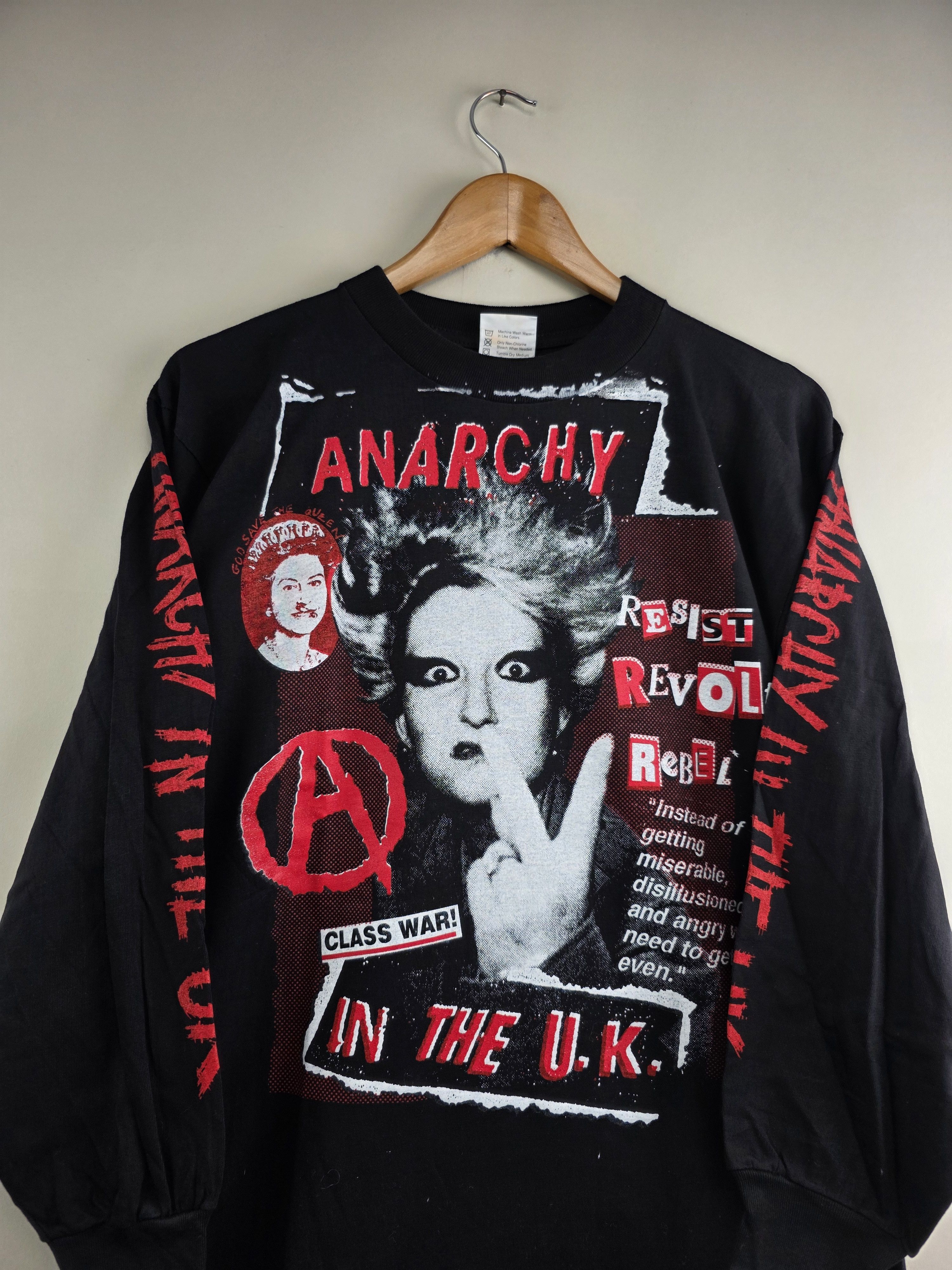 Band Tees × Vintage 90s Anarchy in the UK Punk Long-sleeved M 20" 27.5" Size US M / EU 48-50 / 2 - 2 Thumbnail