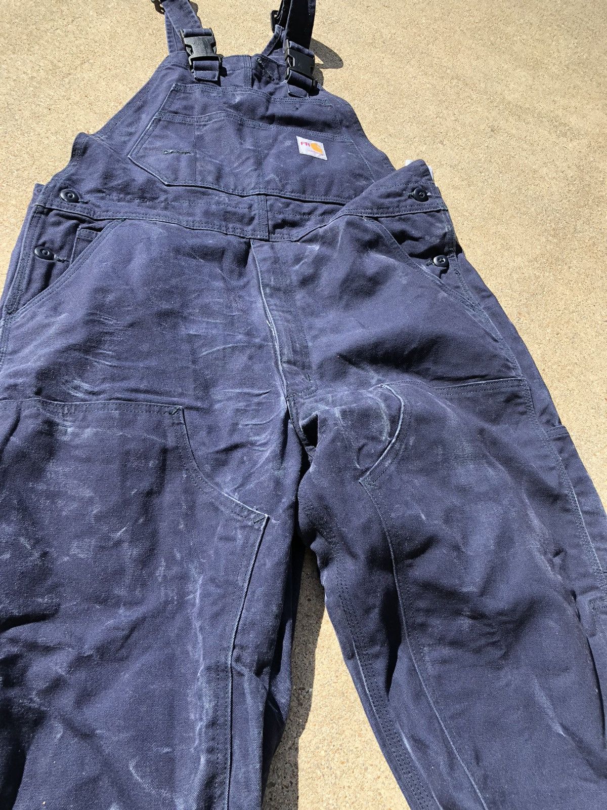 Carhartt × Vintage Carhartt Double Knee Bib Overalls fire fr - Size 36x30 Size US 36 / EU 52 - 1 Thumbnail