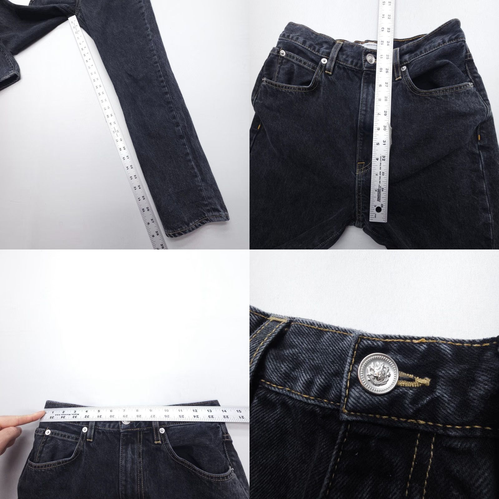 SLVRLAKE SLVRLAKE Beatnik High Rise Slim Jeans Womens 28 Black USA Made 100% Cotton Denim Size 28" / US 6 / IT 42 - 8 Thumbnail