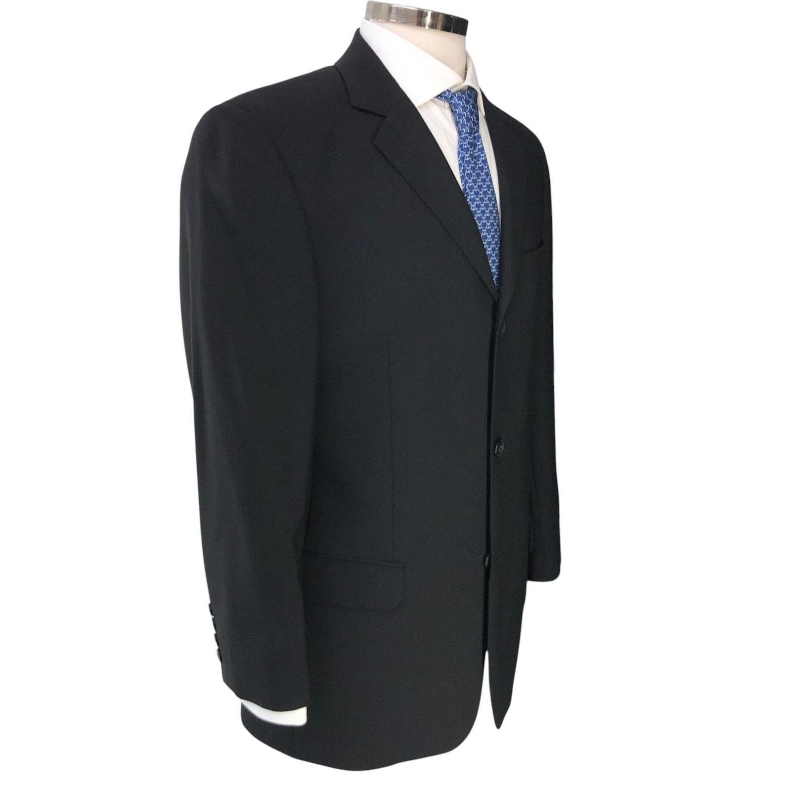 s.Oliver s.Oliver Blazer 46 Black Lars Wool Blend Three Button Jacket Size 42R - 12 Thumbnail