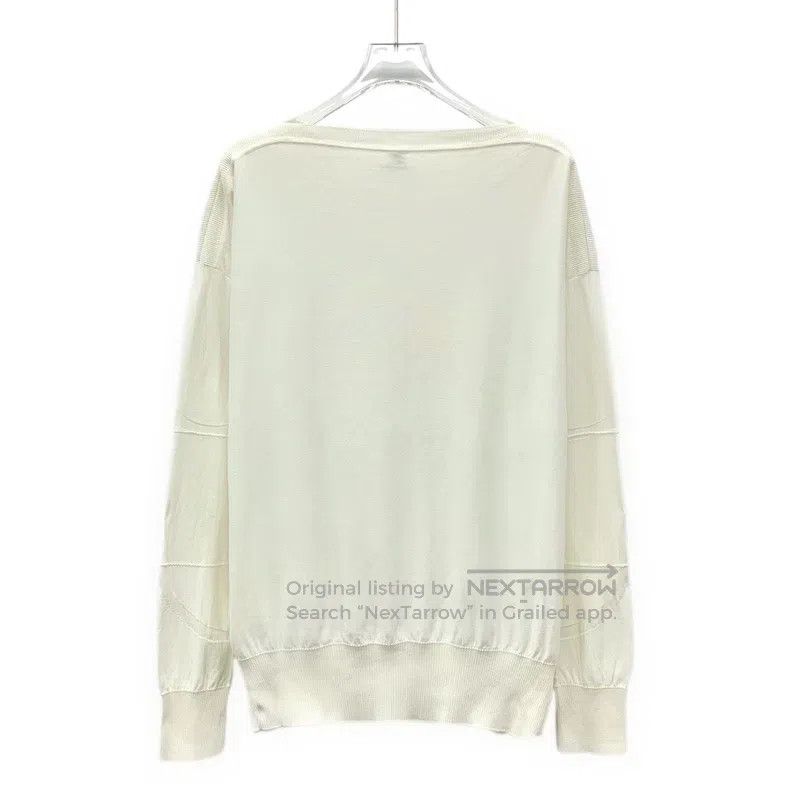 Hermes Hermes Ivory Letter Jacquard Silk Knit Crew Neck Top Size XS / US 0-2 / IT 36-38 - 2 Thumbnail