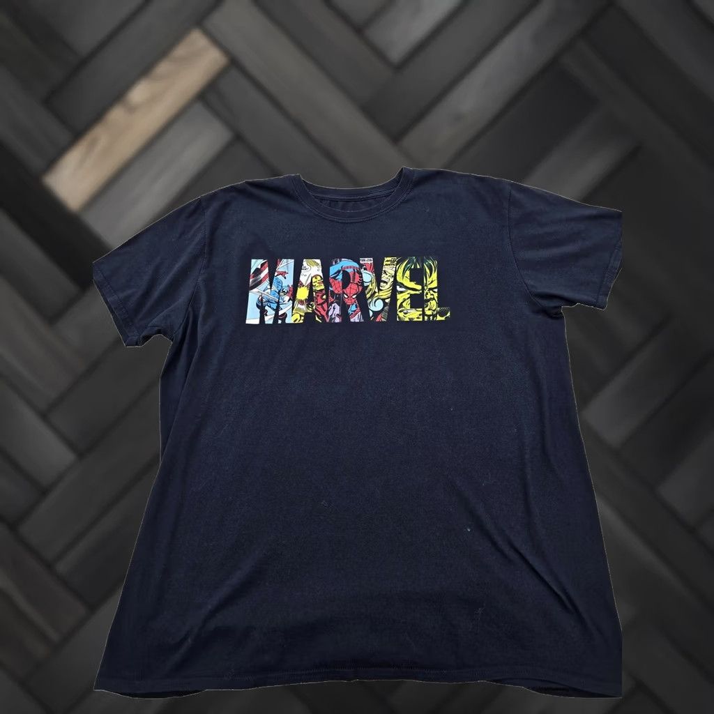 Vintage Marvel Black Graphic Crewneck T-Shirt X-Large Men's 100% Cotton Size US XL / EU 56 / 4 - 1 Thumbnail