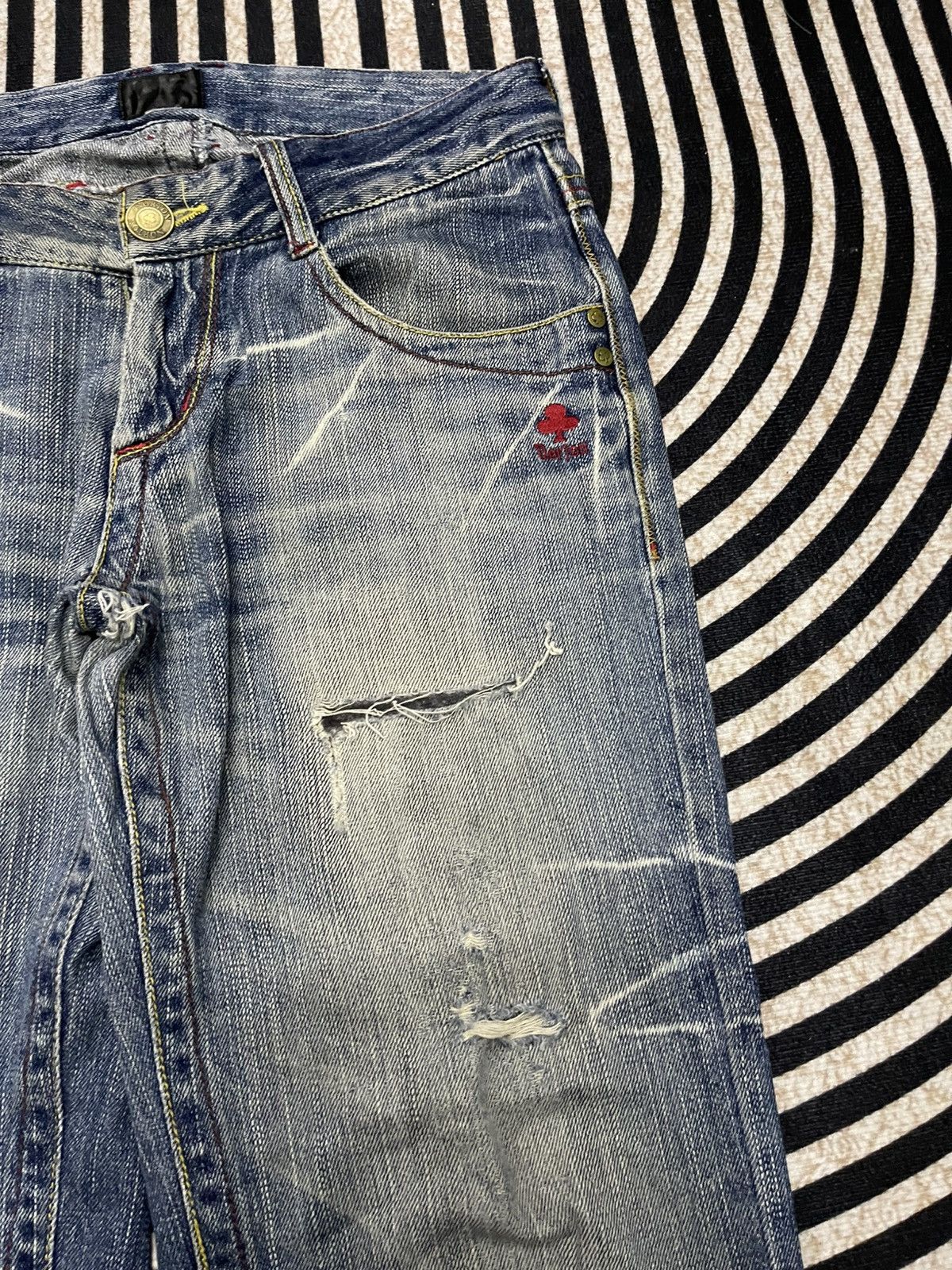 Norton 2000s NORTON DENIM DISTRESSED JEANS EMBROIDERED LOGO Size US 32 / EU 48 - 7 Thumbnail