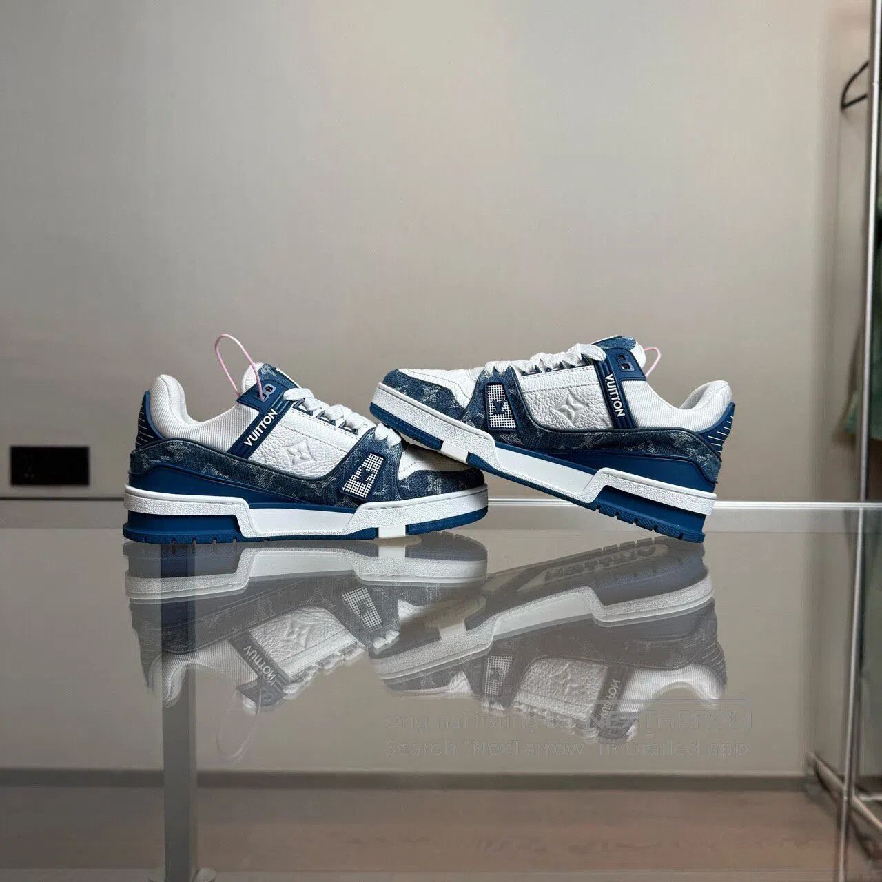 Louis Vuitton Louis Vuitton Trainer White Blue Jeans shoes Size US 6.5 / IT 36.5 - 4 Thumbnail