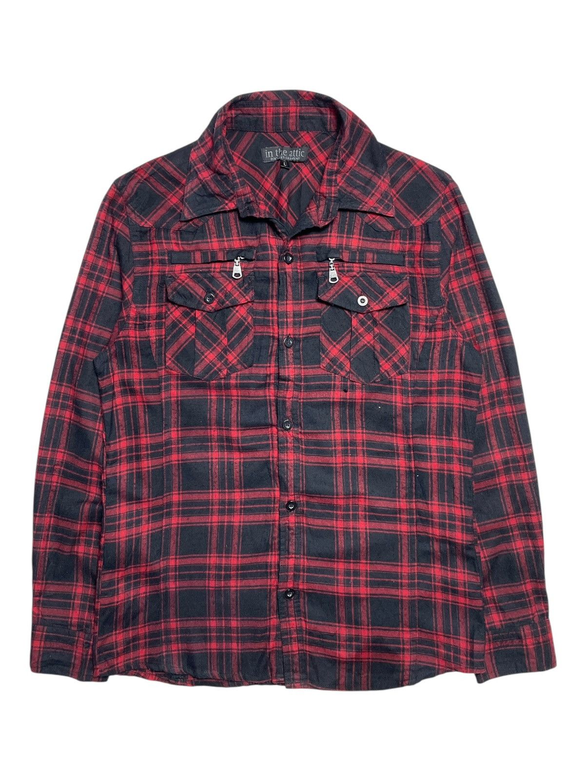 14th Addiction 2000’s In The Attic Rockers Garment - Plaid Zip Vkei Shirt Size US M / EU 48-50 / 2 - 1 Thumbnail