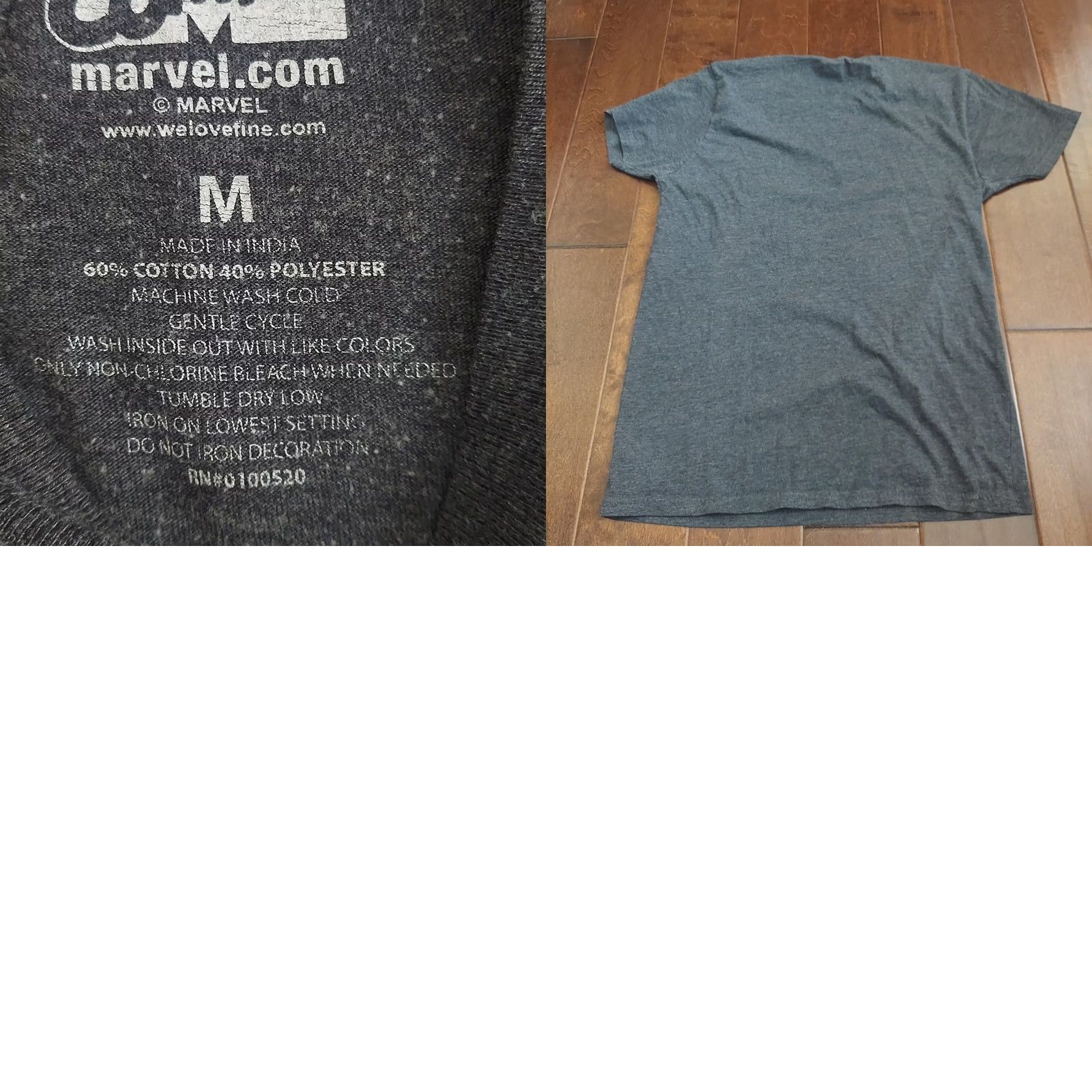 Vintage Marvel Luke Cage Hero For Hire Mens T-Shirt 70's Style Luke Under Logo Sz M Gray Short Sleeve Crew Neck Graphic Print Regular Tee Size US M / EU 48-50 / 2 - 9 Thumbnail