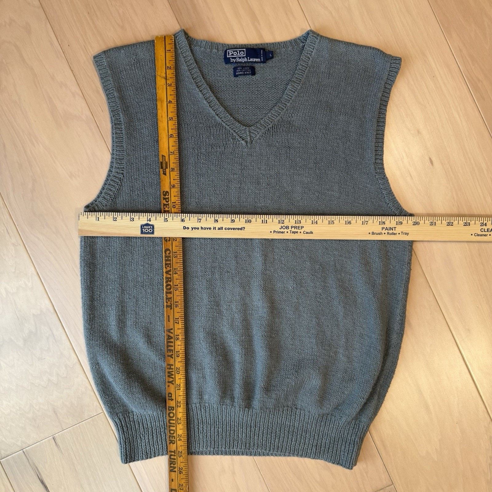 Polo Ralph Lauren Polo Ralph Lauren Linen Cotton Sweater Vest L Gray Pullover Size US L / EU 52-54 / 3 - 3 Thumbnail