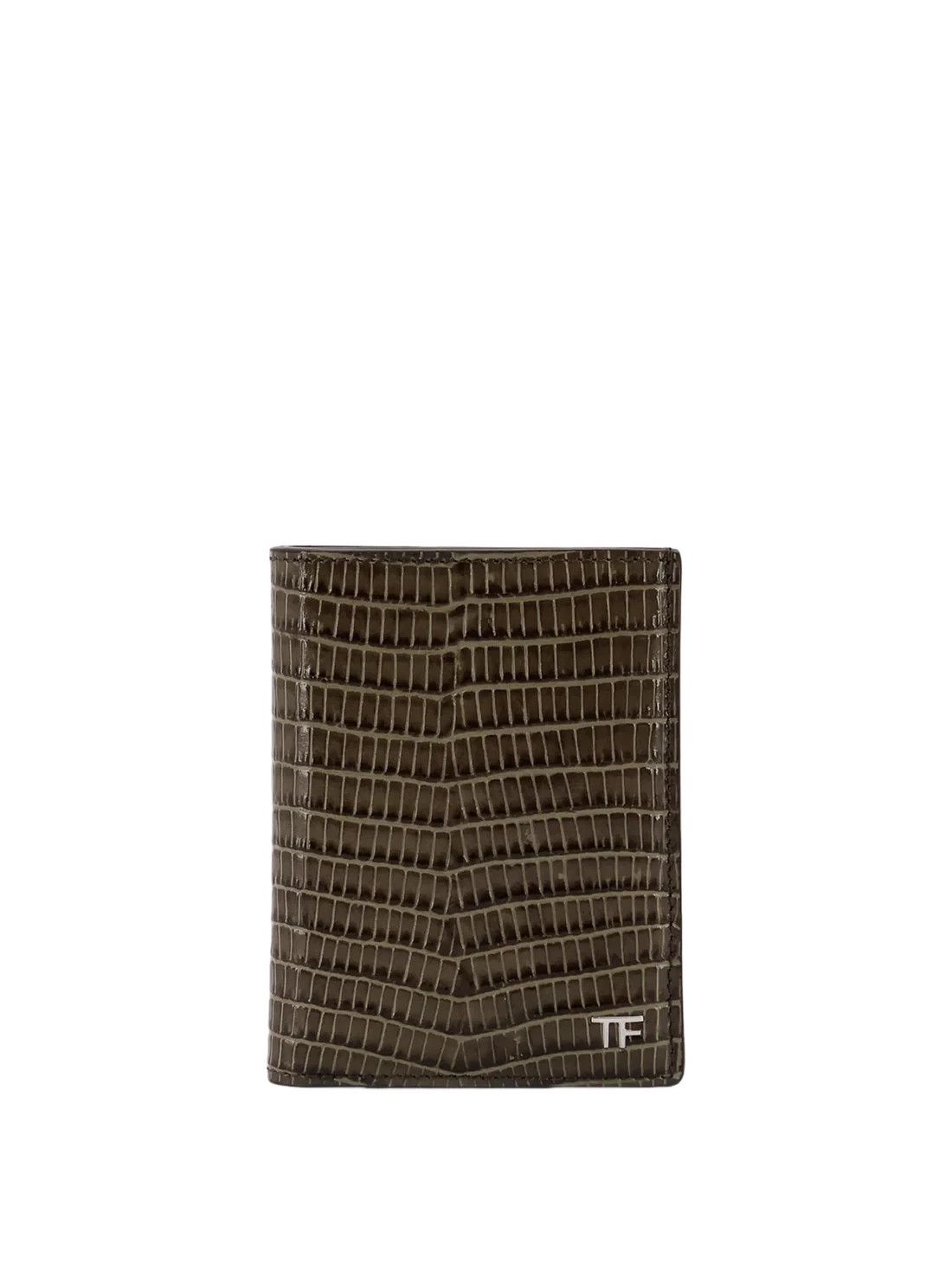 Tom Ford TOM FORD Green Embossed Leather Card Holder New Size ONE SIZE - 1 Thumbnail