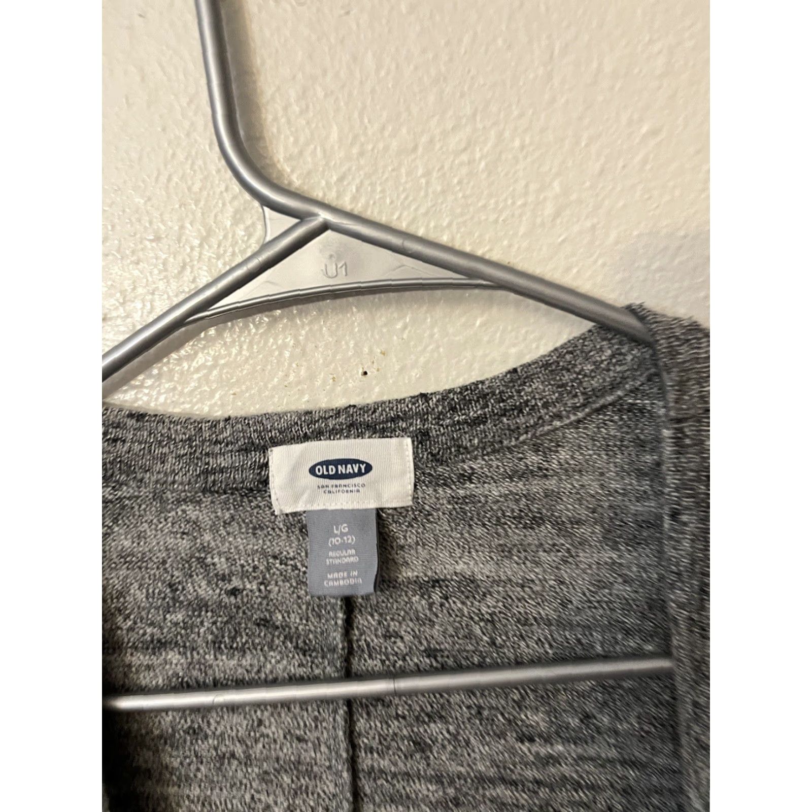 Old Navy Old Navy Cardigan Sweater Women L Gray Cotton Solid Long Sleeve Crew Neck Pockets Size L / US 10 / IT 46 - 3 Thumbnail