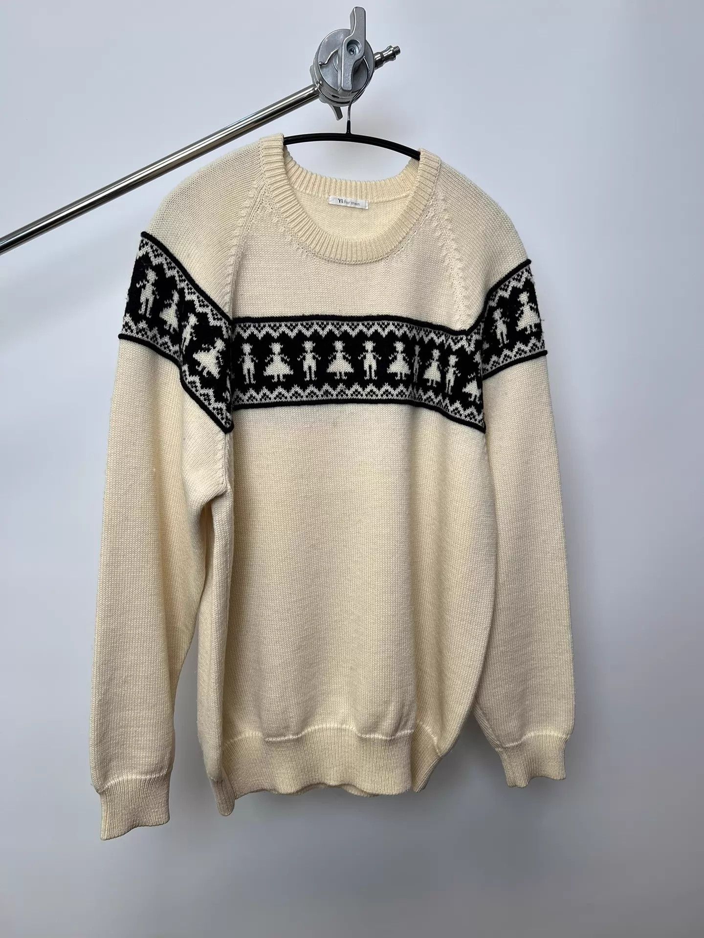 Yohji Yamamoto Yohji Yamamoto ys for man wool Fair Isle小人 knit sweater L Size US L / EU 52-54 / 3 - 2 Thumbnail