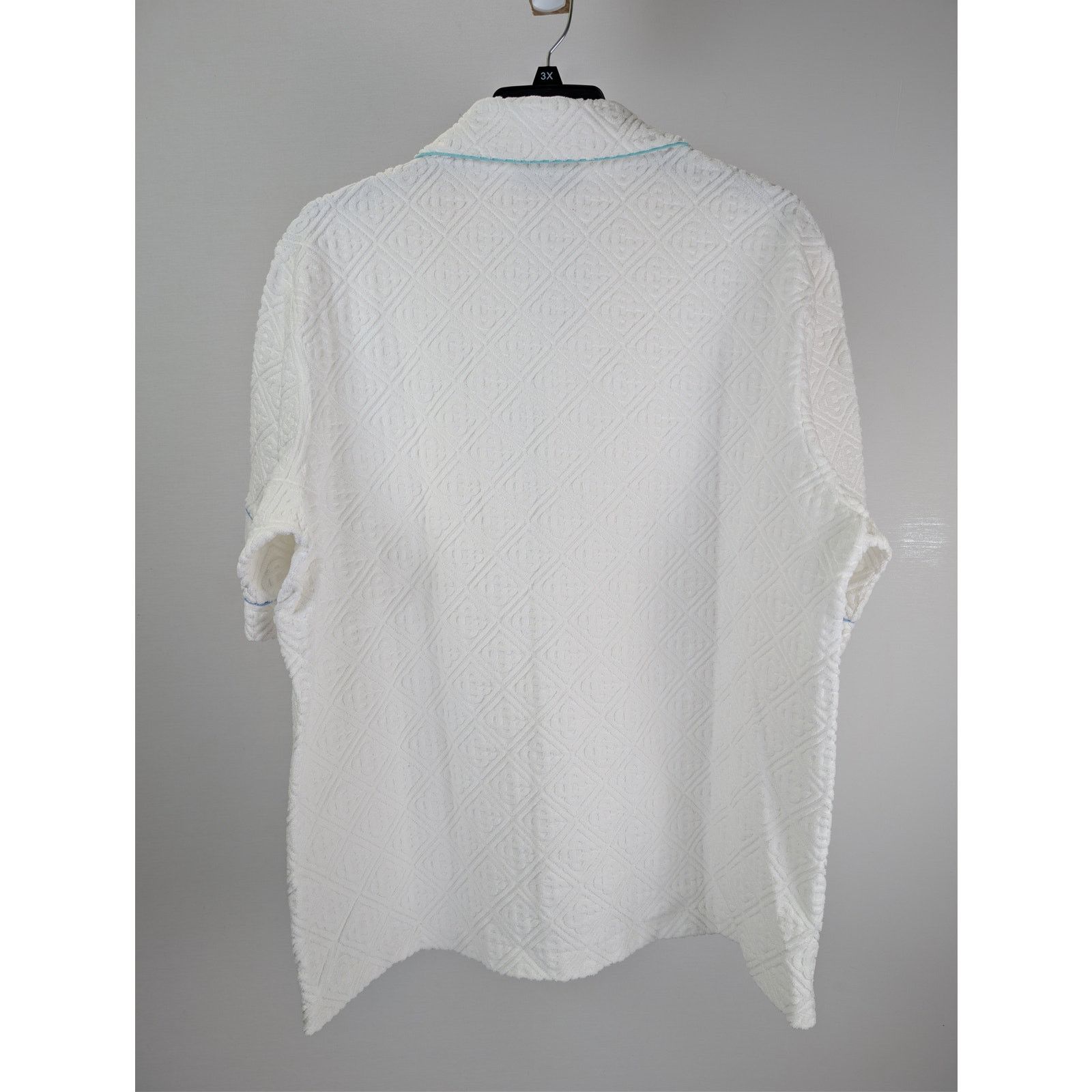 Casablanca o1rshd1 Mens Monogram Towelling Collar Shirt in White Size US XXL / EU 58 / 5 - 12 Thumbnail