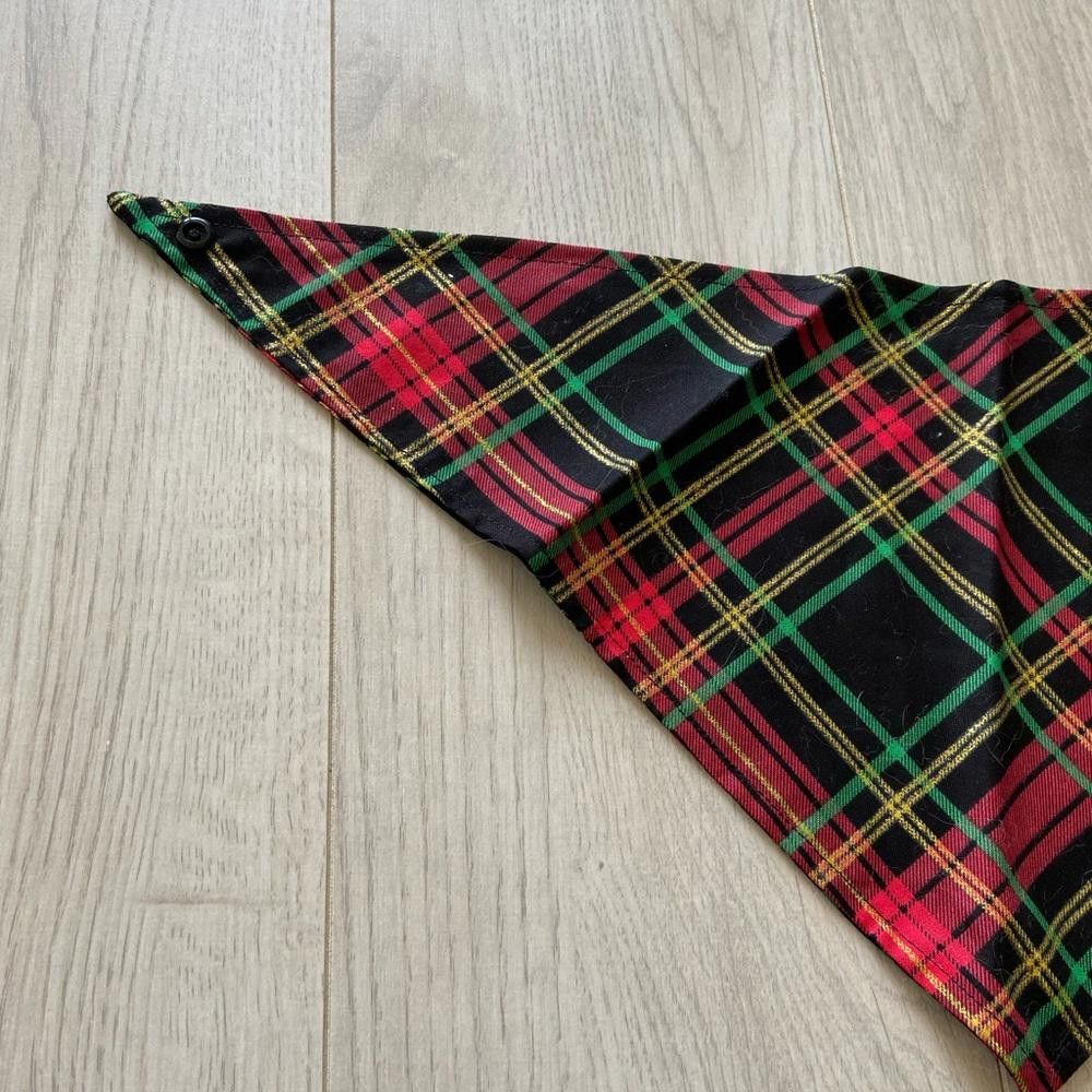 Designer Ryderdie Designs Christmas Sparkle Plaid Dog Bandana Size ONE SIZE - 2 Thumbnail