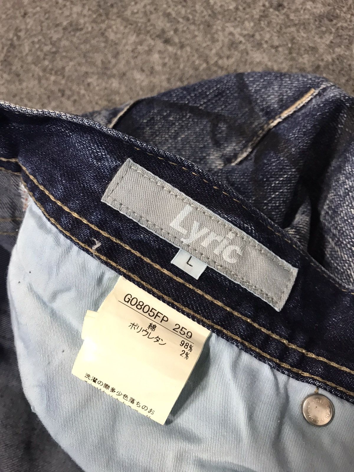 Japanese Brand Hype 90s Lyric Whisker Indigo Denim Straight Cut Size US 33 - 9 Thumbnail