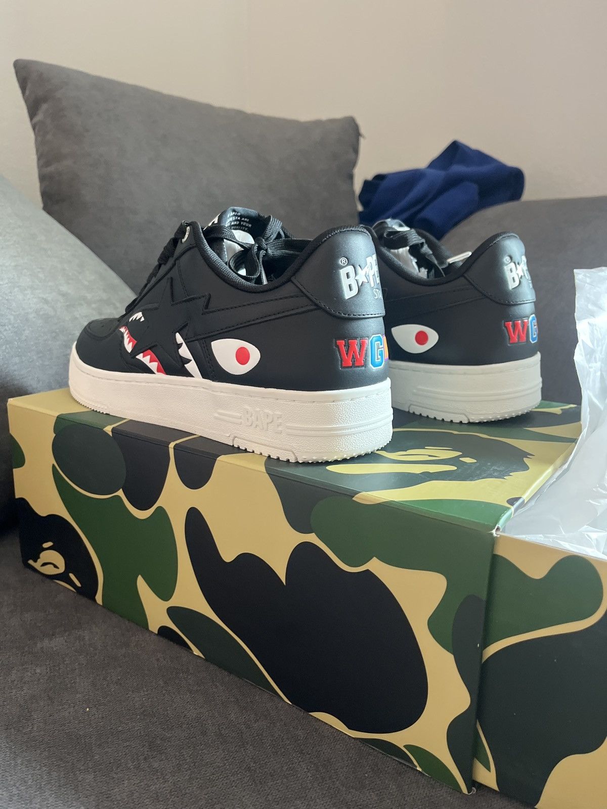 Bape BAPESTA SHARK “m2” BLACK Size US 9 / EU 42 - 13 Thumbnail