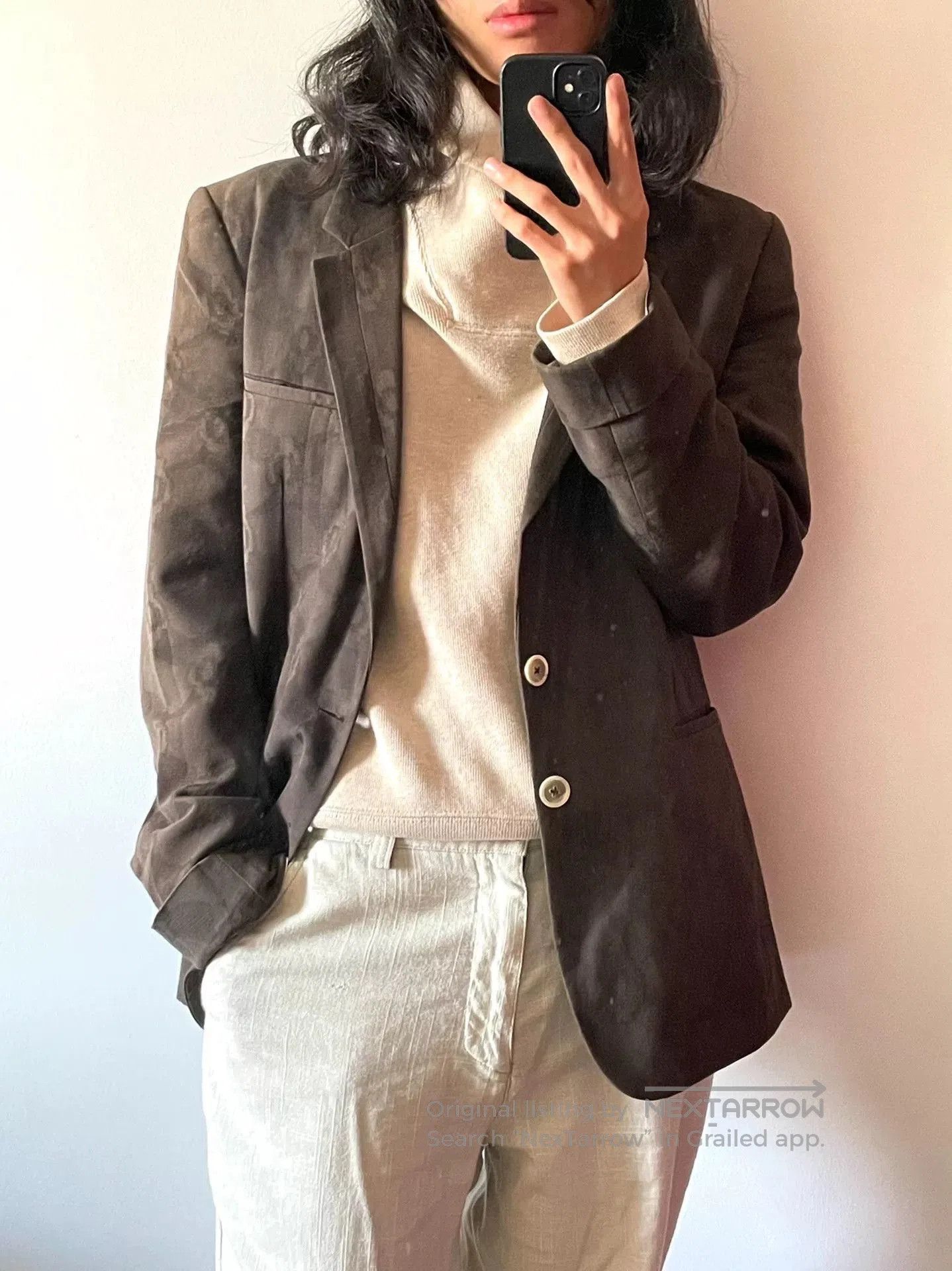 Ann Demeulemeester sophisticated spring summer brown blazer. Size US S / EU 44-46 / 1 - 3 Thumbnail