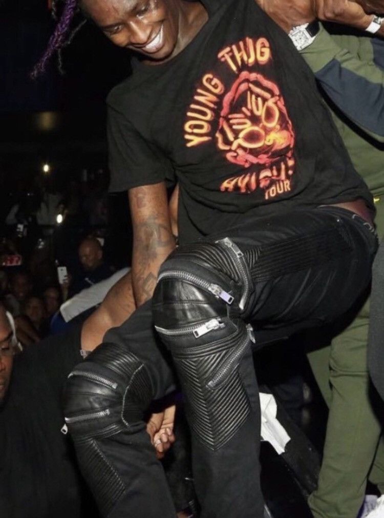 Saint Laurent Paris Saint Laurent SLP Paris Split Leather Motorcycle Jeans Size US 30 / EU 46 - 7 Thumbnail