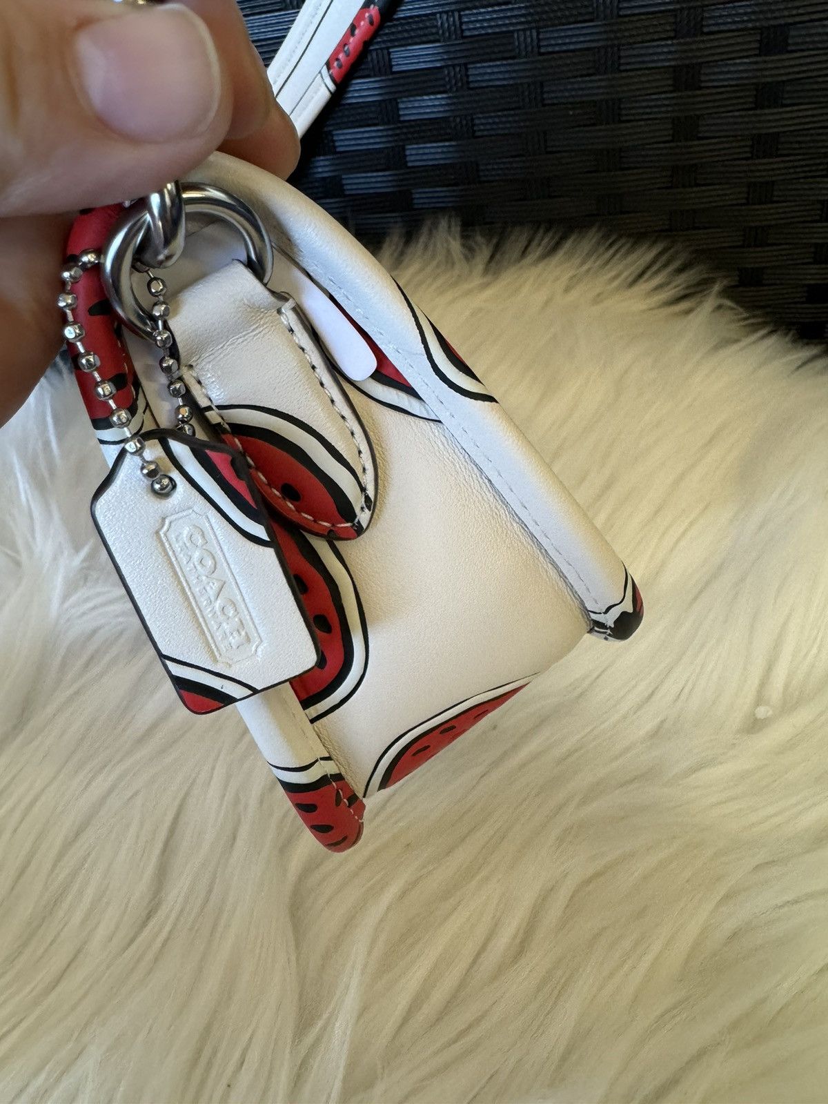 Coach Coach Strawberry Mini Leather Swinger 20 LH/Chalk Size ONE SIZE - 4 Thumbnail