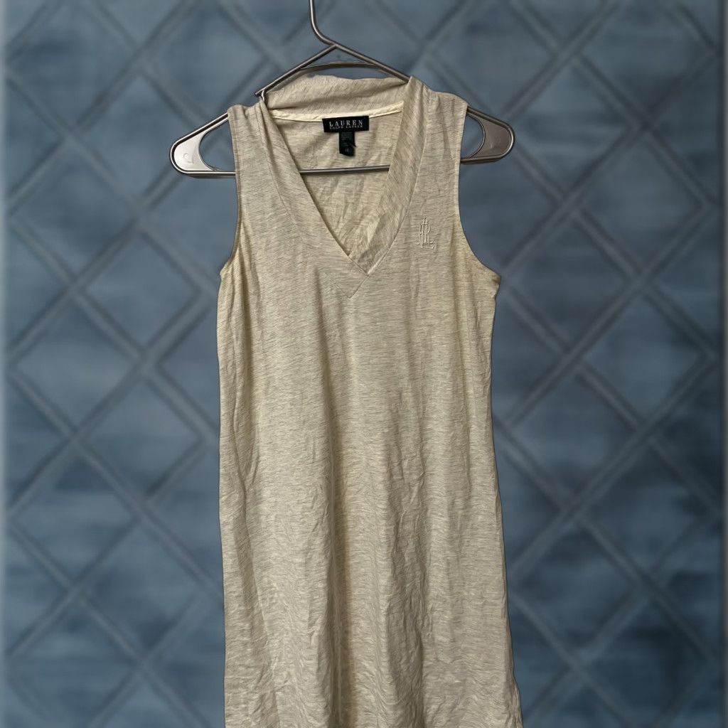 Ralph Lauren Lauren Ralph Lauren 100% Cotton Sleep Shirt Sleeveless V-Neck XS Beige Womens Shirt Limited Size XS / US 0-2 / IT 36-38 - 1 Thumbnail